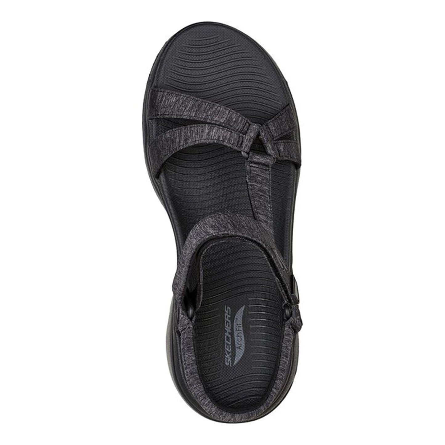 Peltz Shoes Women's Skechers GO WALK Arch Fit - Elite Sandal BLACK 140225-BBK