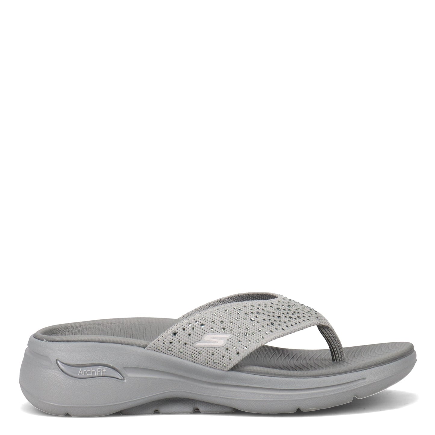 Peltz Shoes Women's Skechers GOwalk Arch Fit - Dazzle Sandal GRAY 140228-GRY