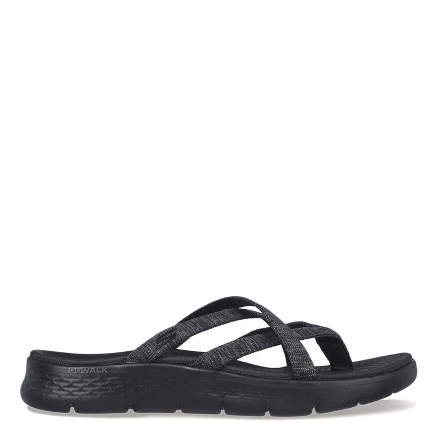 Peltz Shoes Women's Skechers GO WALK FLEX Sandal - Spotlight Sandal BLACK 141410-BKGY