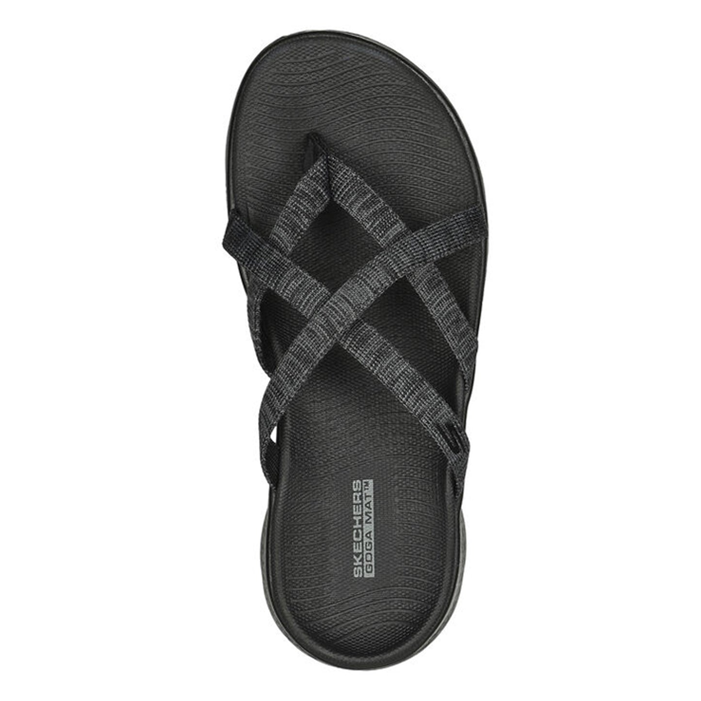 Peltz Shoes Women's Skechers GO WALK FLEX Sandal - Spotlight Sandal BLACK 141410-BKGY