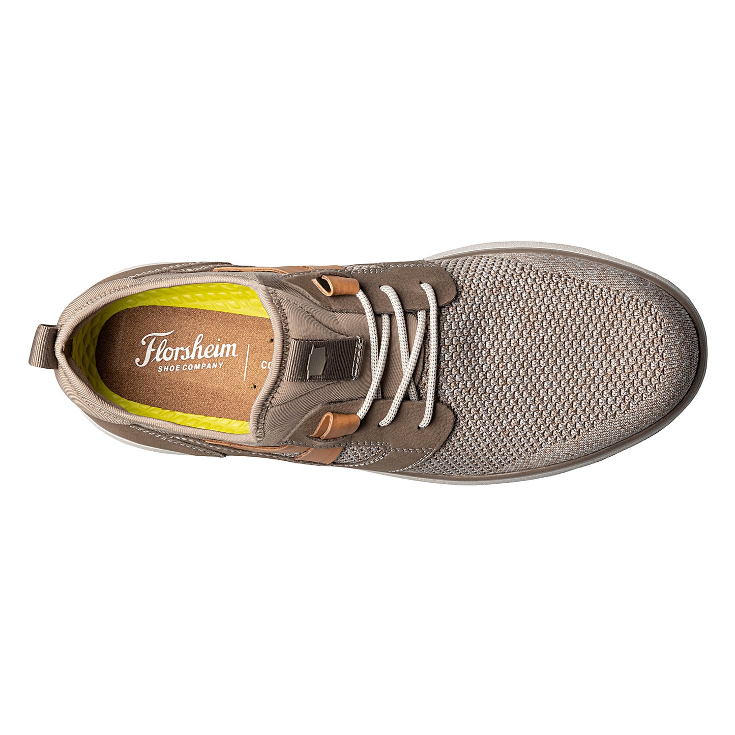 Peltz Shoes Men's Florsheim Venture Knit Plain Toe Sneaker MUSHROOM 14315-051
