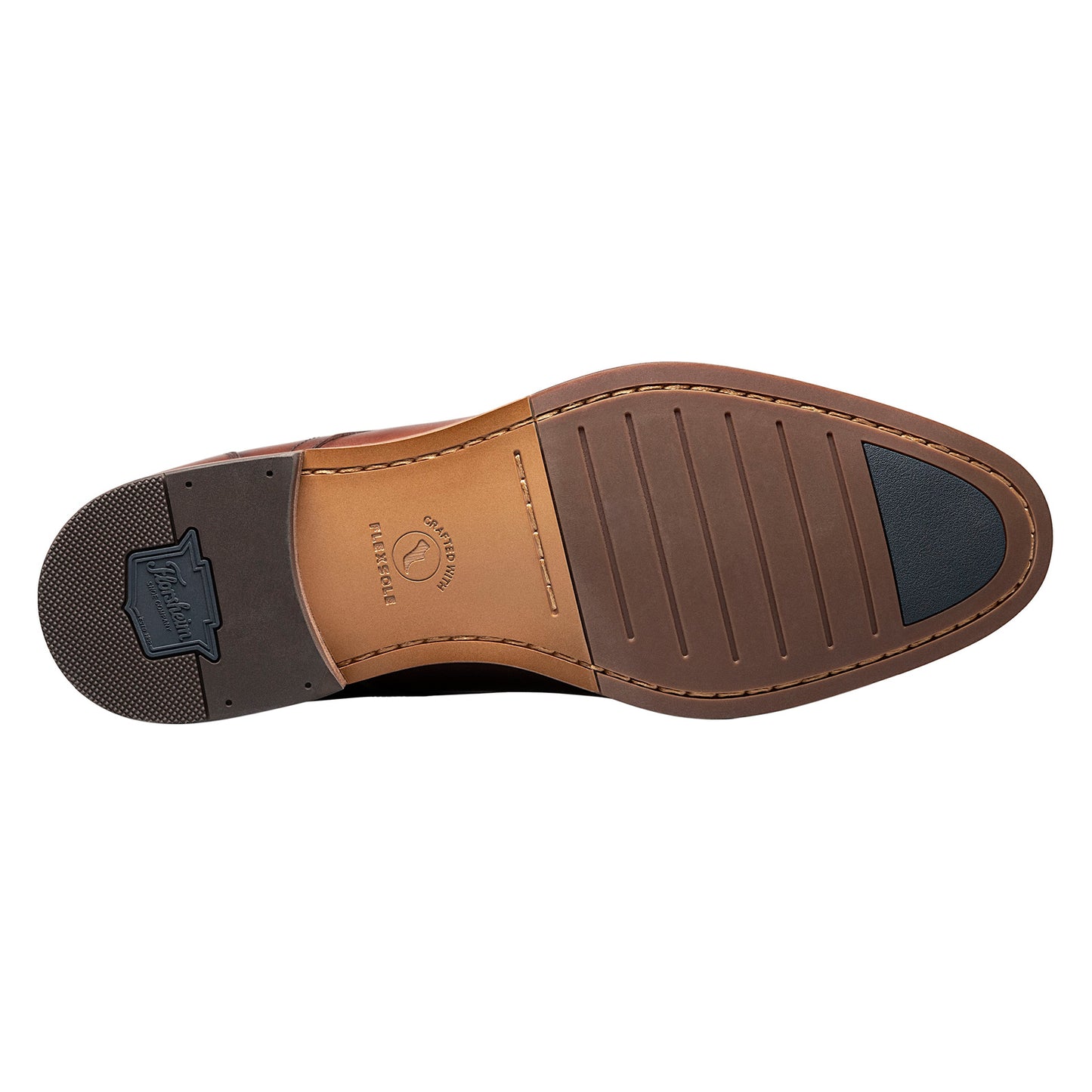 Peltz Shoes Men's Florsheim Flex Cap Toe Oxford COGNAC 14317-221