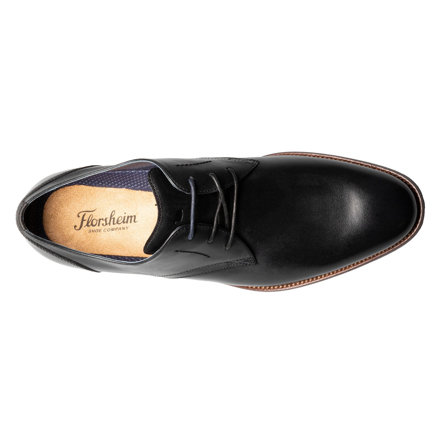 Peltz Shoes Men's Florsheim Flex Plain Toe Oxford BLACK 14318-001
