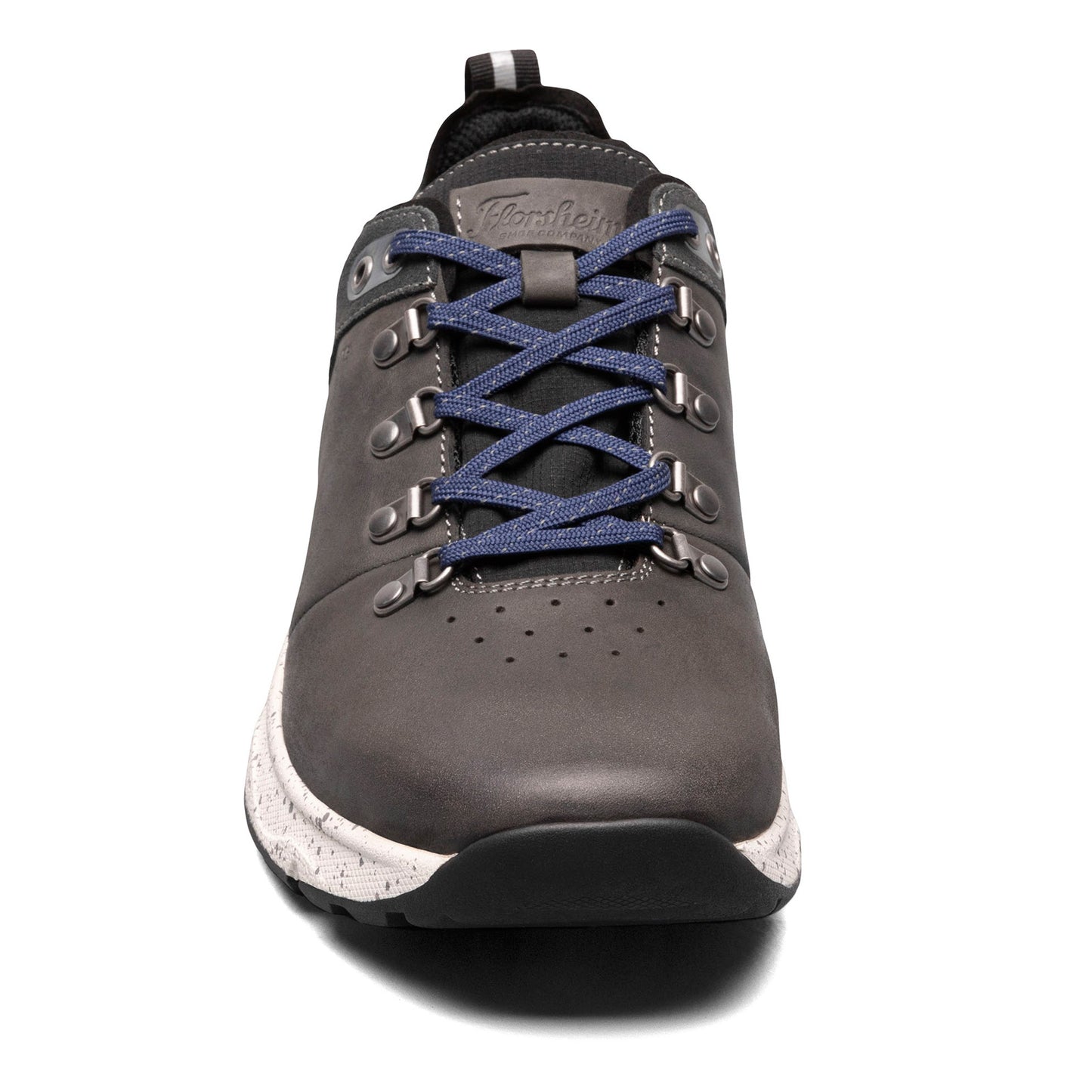 Peltz Shoes Men's Florsheim Tread Lite Plain Toe Sneaker GREY LEATHER 14376-020