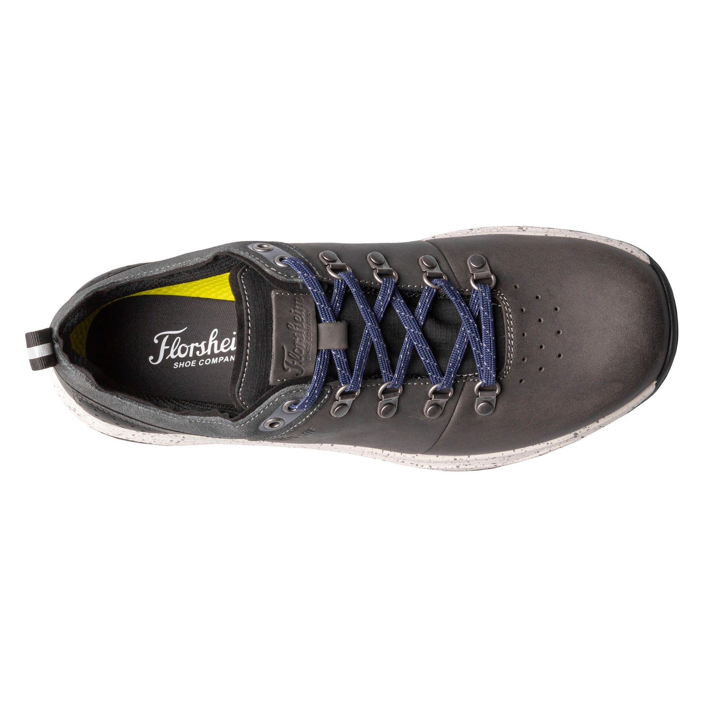 Peltz Shoes Men's Florsheim Tread Lite Plain Toe Sneaker GREY LEATHER 14376-020
