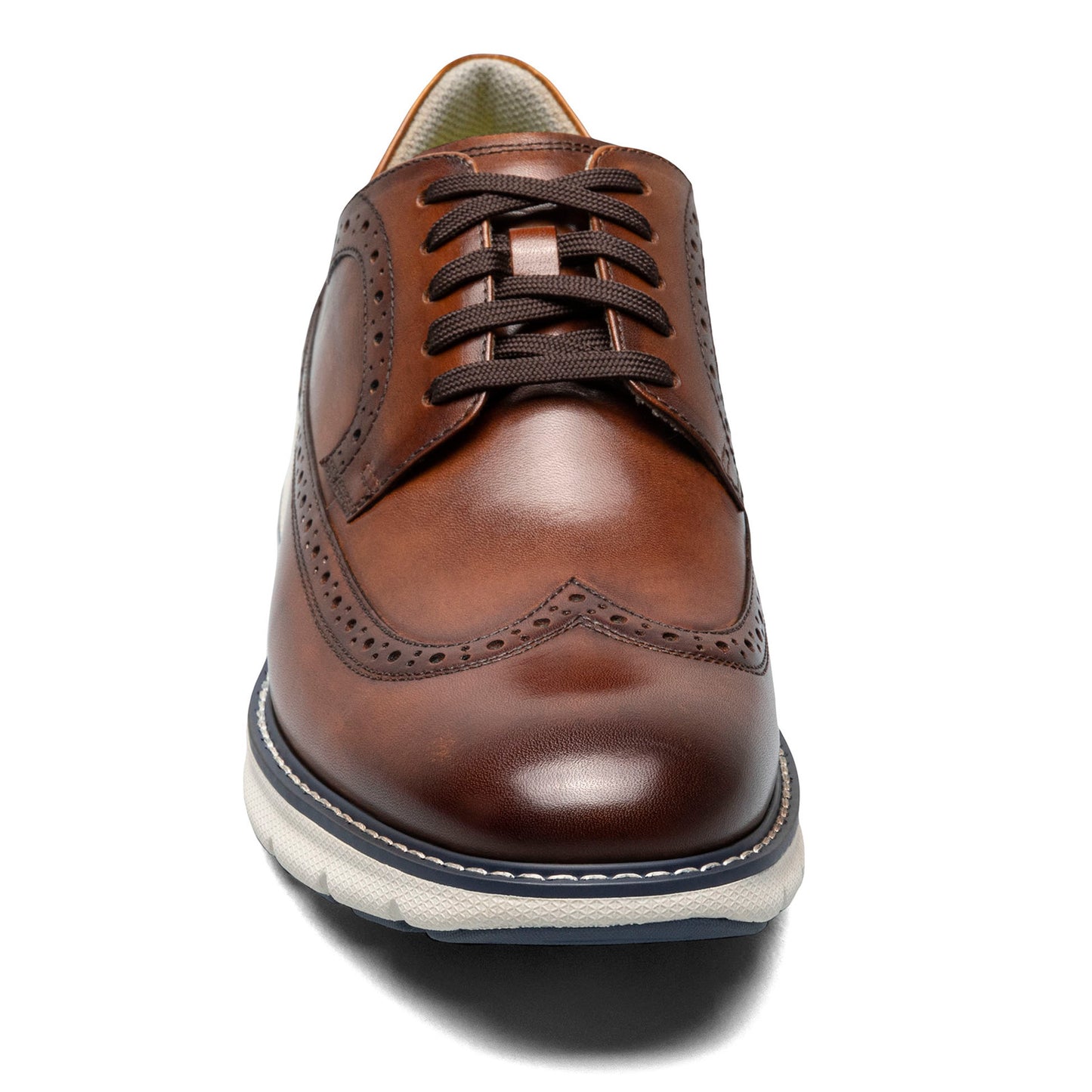 Peltz Shoes Men's Florsheim Frenzi Wingtip Oxford COGNAC MULTI 14381-229