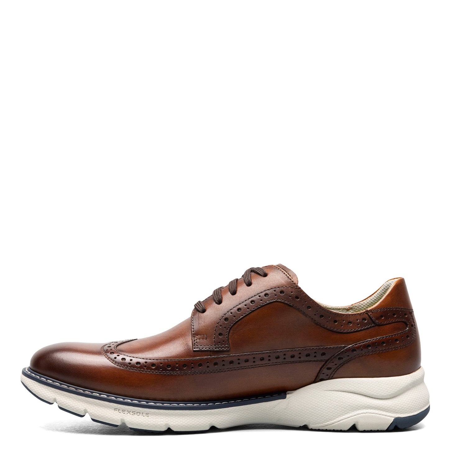 Peltz Shoes Men's Florsheim Frenzi Wingtip Oxford COGNAC MULTI 14381-229