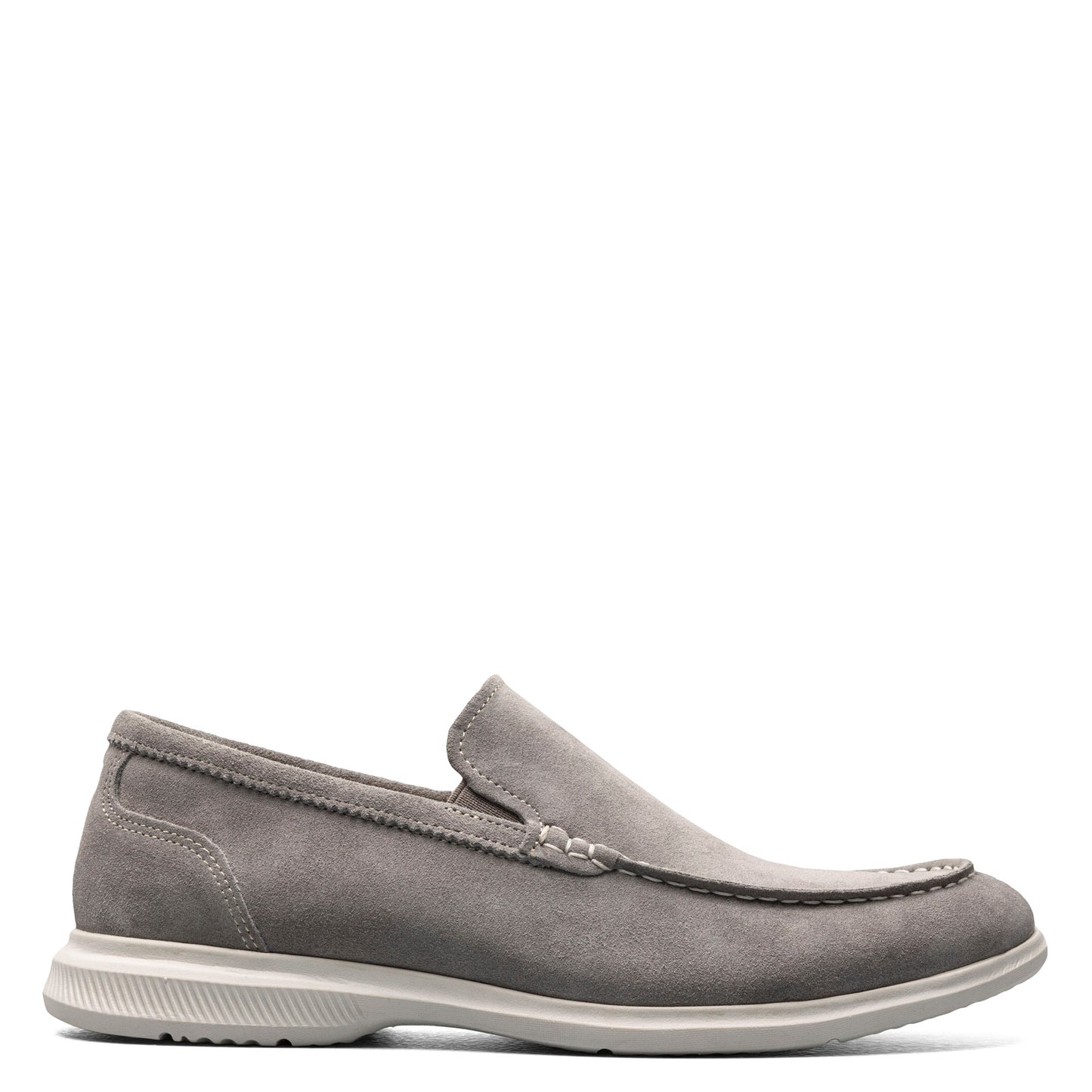 Peltz Shoes Men's Florsheim Hamptons Moc Toe Venetian Loafer GREY SUEDE 14397-061