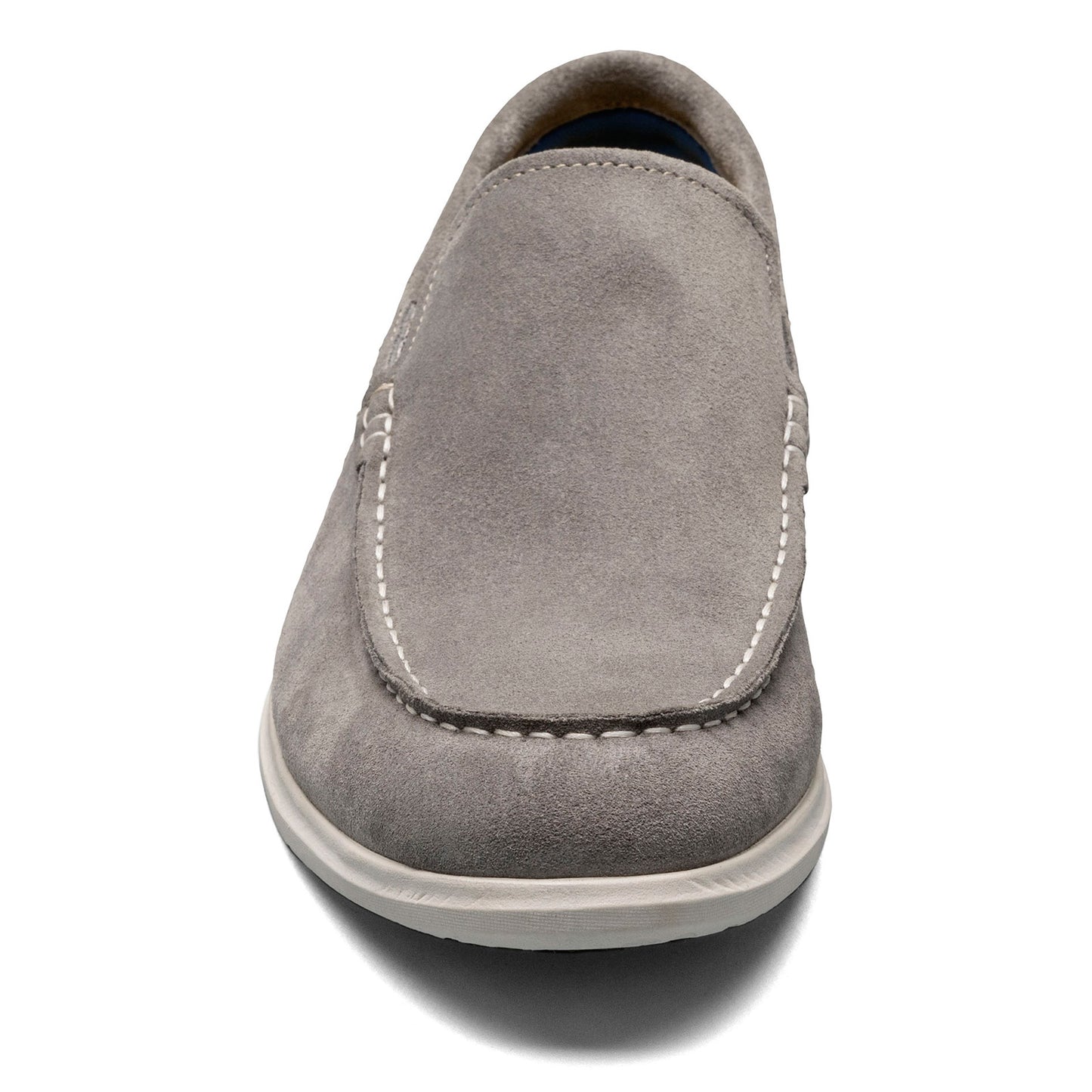 Peltz Shoes Men's Florsheim Hamptons Moc Toe Venetian Loafer GREY SUEDE 14397-061