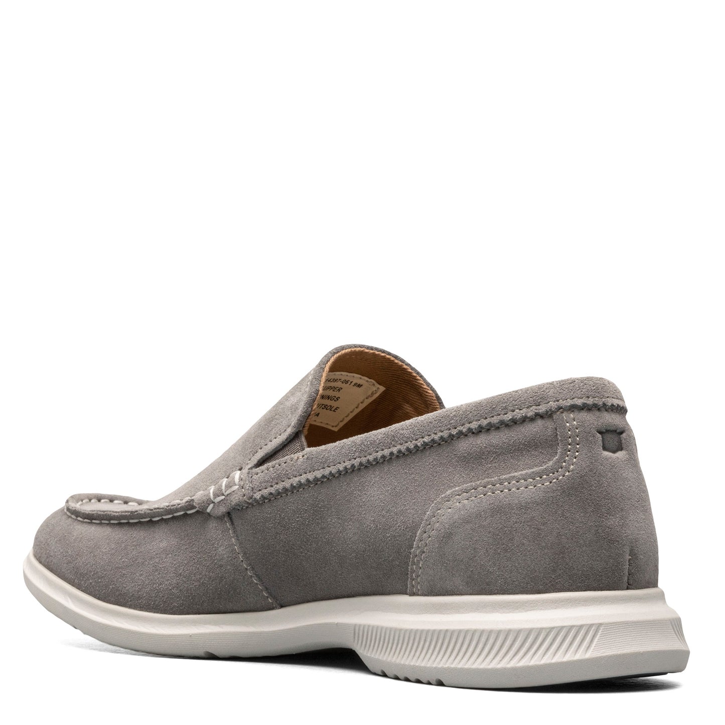 Peltz Shoes Men's Florsheim Hamptons Moc Toe Venetian Loafer GREY SUEDE 14397-061
