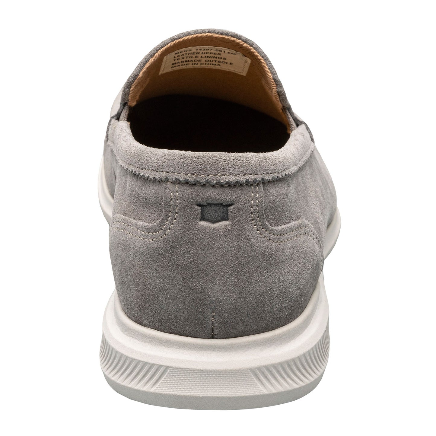 Peltz Shoes Men's Florsheim Hamptons Moc Toe Venetian Loafer GREY SUEDE 14397-061