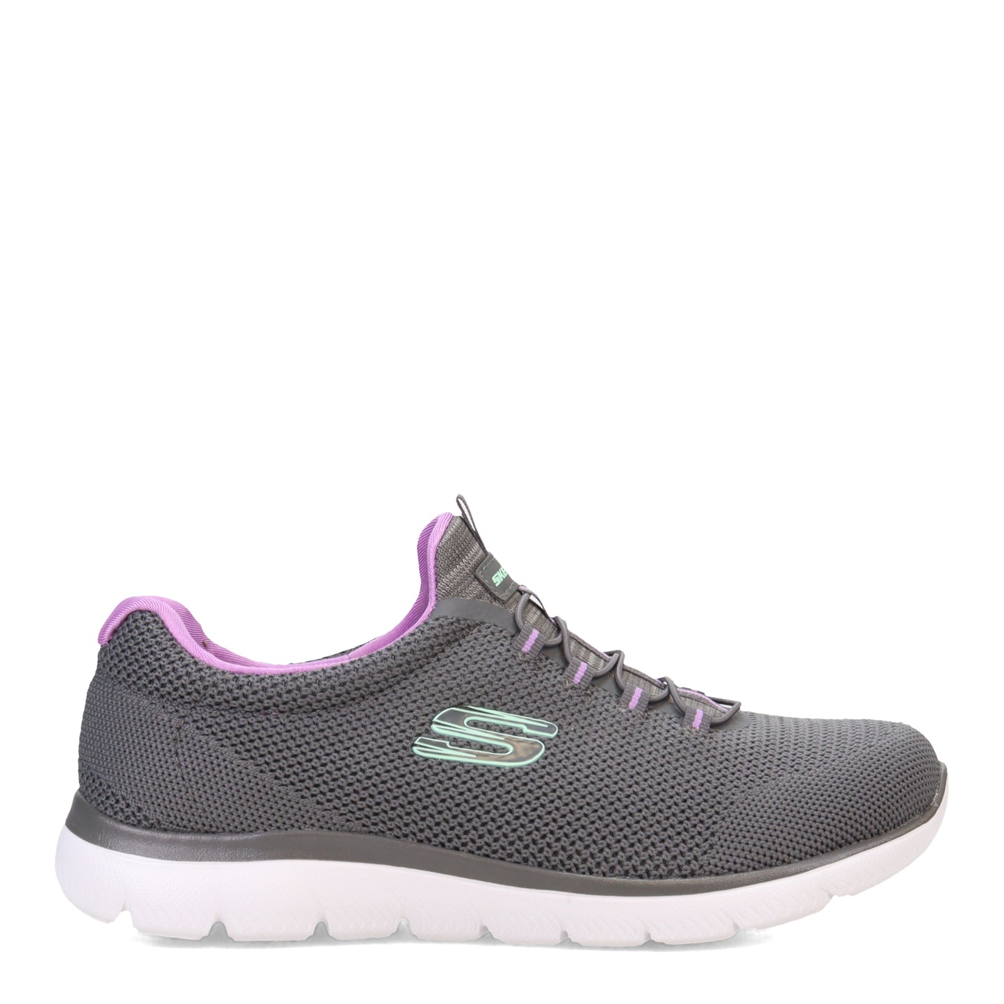 Peltz Shoes Women's Skechers Summits - Cool Classic Sneaker - Wide Width Charcoal/Lavender 149206W-CCLV