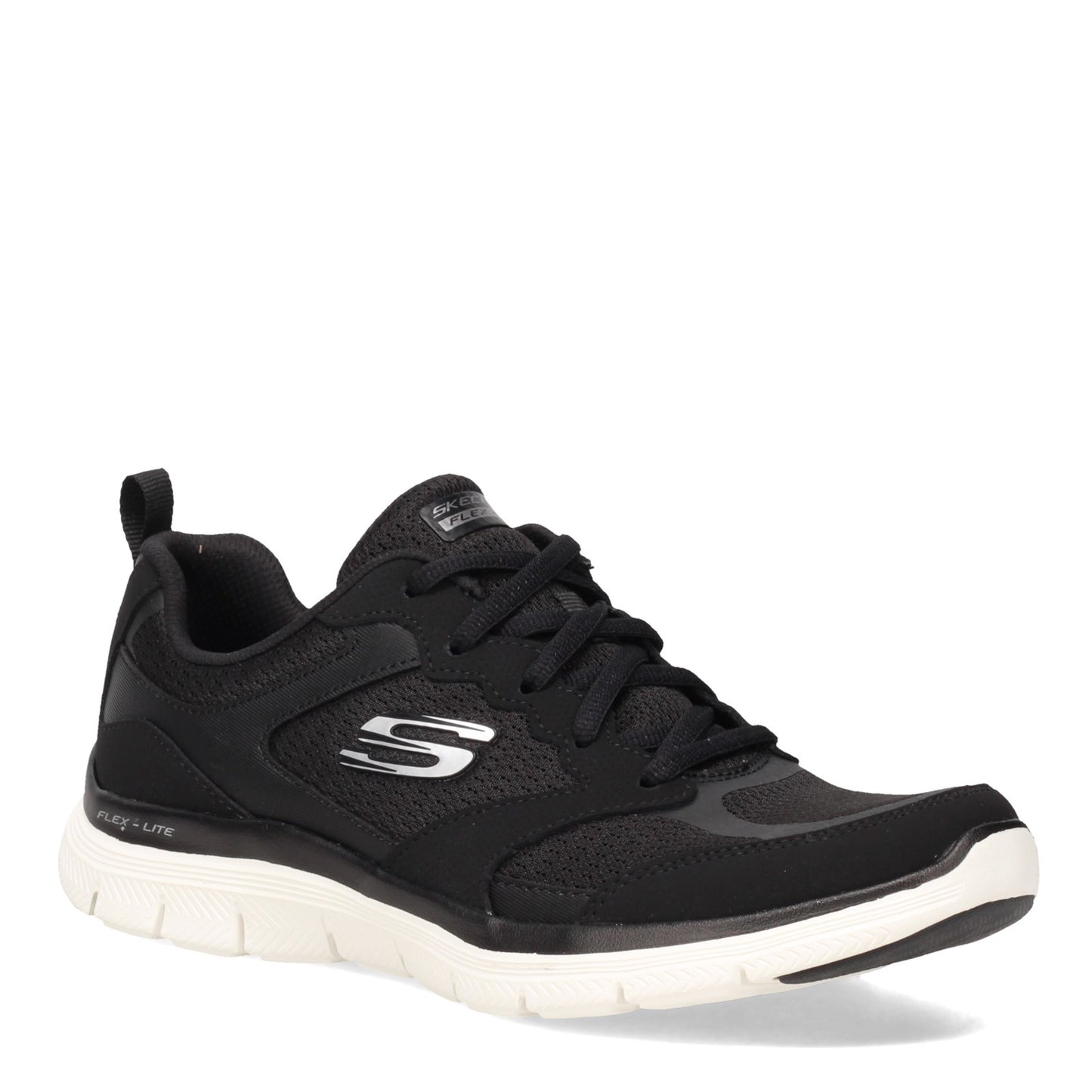 Peltz Shoes Women's Skechers Flex Appeal 4.0 Sneaker BLACK / WHITE 149305-BKW