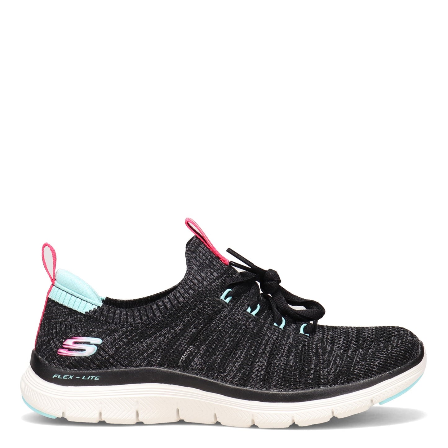 Peltz Shoes Women's Skechers Flex Appeal 4.0 - Simple Joy Sneaker BLACK / BLUE 149306-BKLB