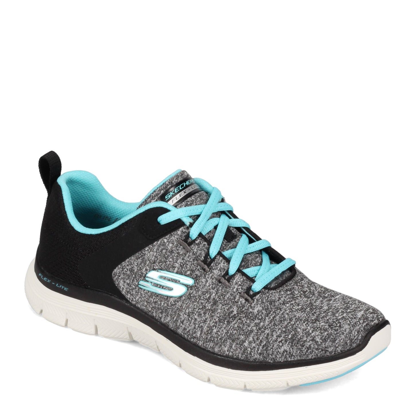 Peltz Shoes Women's Skechers Flex Appeal 4.0 Sneaker BLACK / BLUE 149307-BKLB