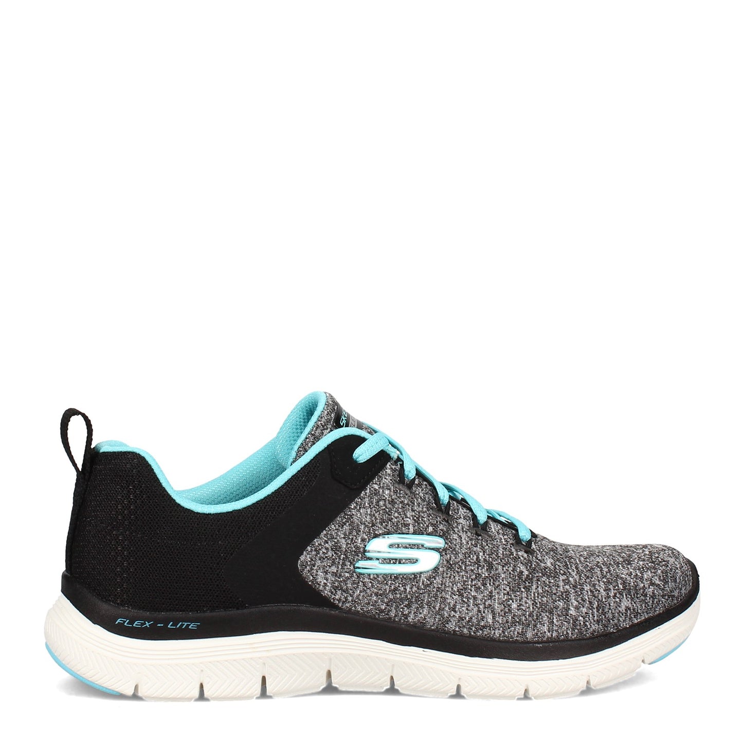 Peltz Shoes Women's Skechers Flex Appeal 4.0 Sneaker - Wide Width BLACK / BLUE 149307W-BKLB