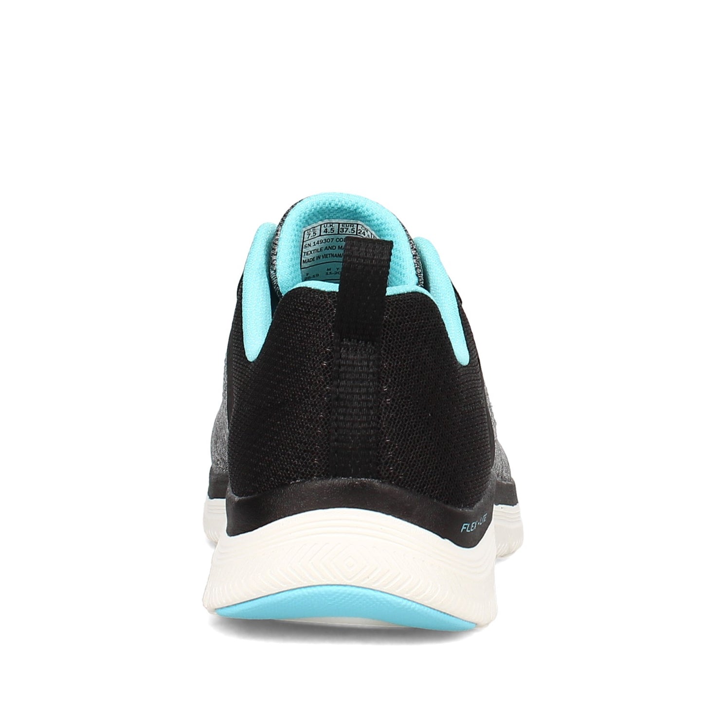 Peltz Shoes Women's Skechers Flex Appeal 4.0 Sneaker - Wide Width BLACK / BLUE 149307W-BKLB