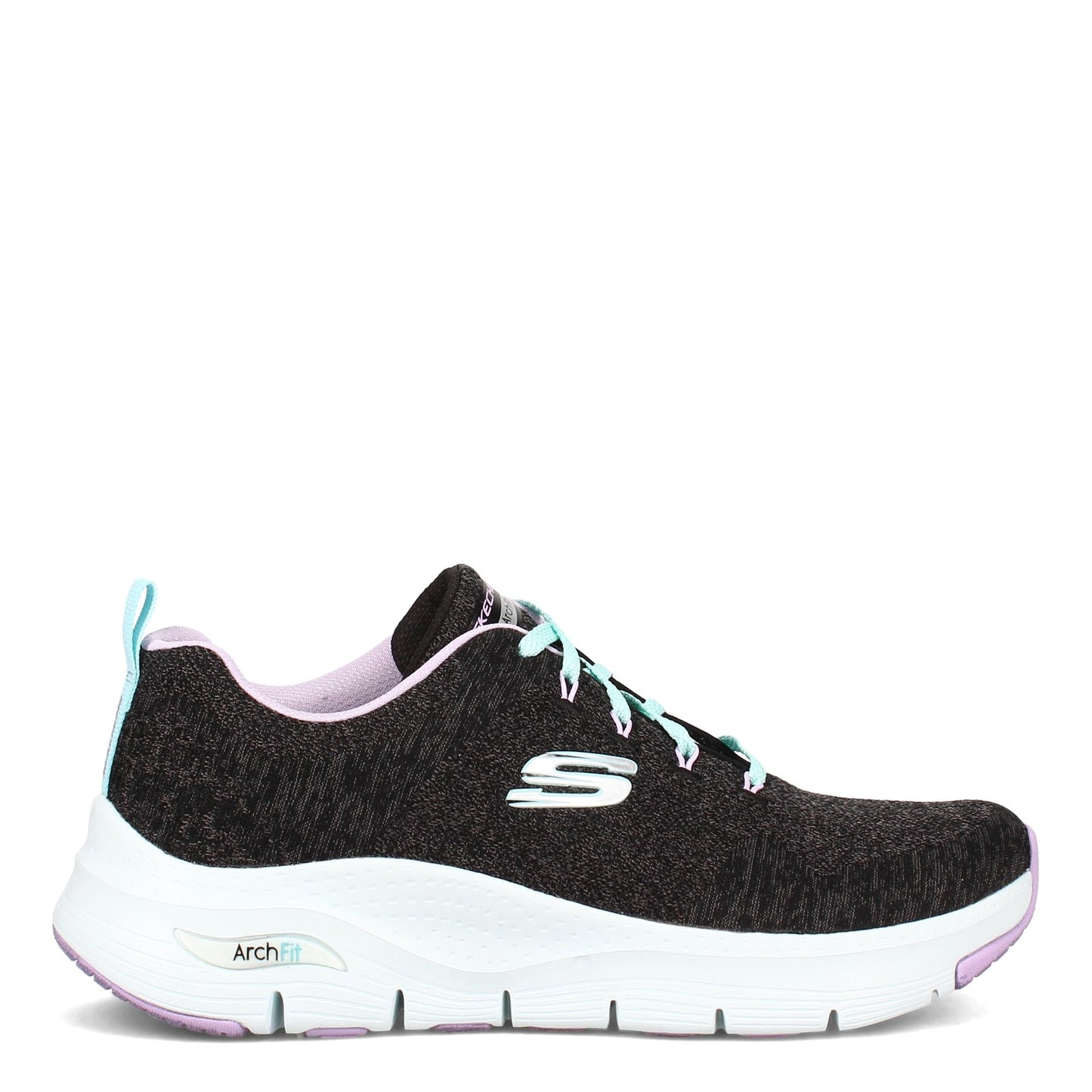 Peltz Shoes Women's Skechers Arch Fit - Comfy Wave Sneaker BLACK LAVENDAR 149414-BKLV