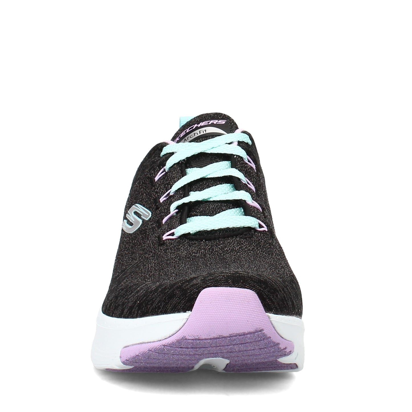 Peltz Shoes Women's Skechers Arch Fit - Comfy Wave Sneaker BLACK LAVENDAR 149414-BKLV