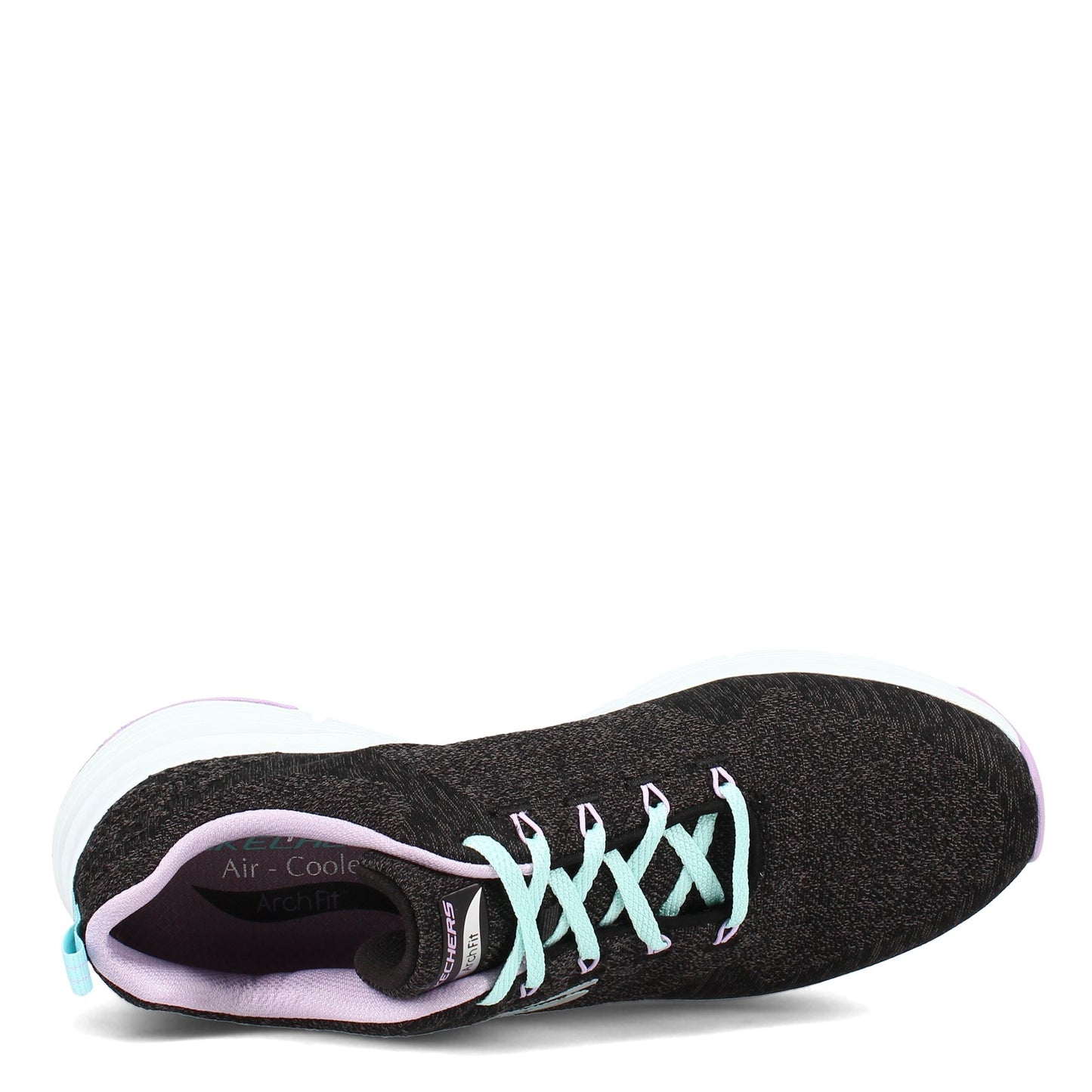 Peltz Shoes Women's Skechers Arch Fit - Comfy Wave Sneaker BLACK LAVENDAR 149414-BKLV