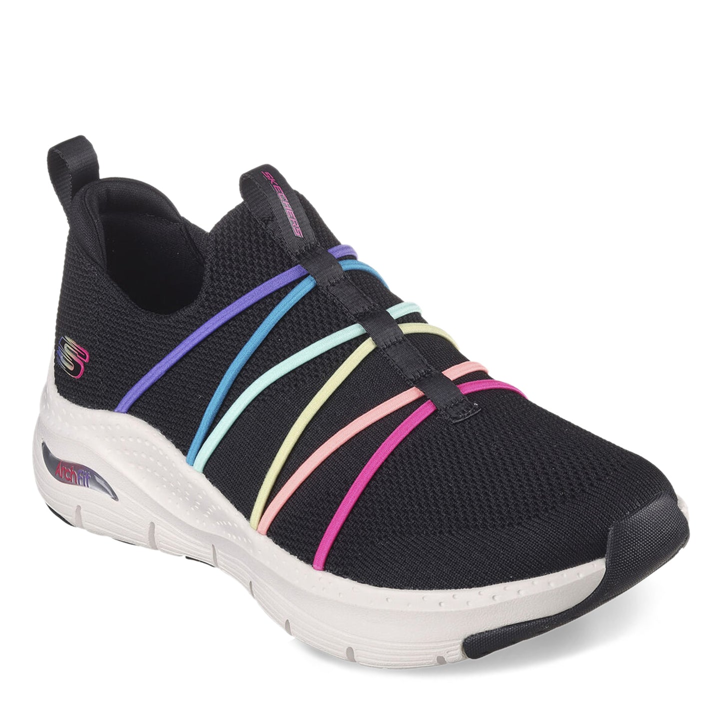 Peltz Shoes Women's Skechers Arch Fit - Bright Side Sneaker BLACK 149565-BKMT