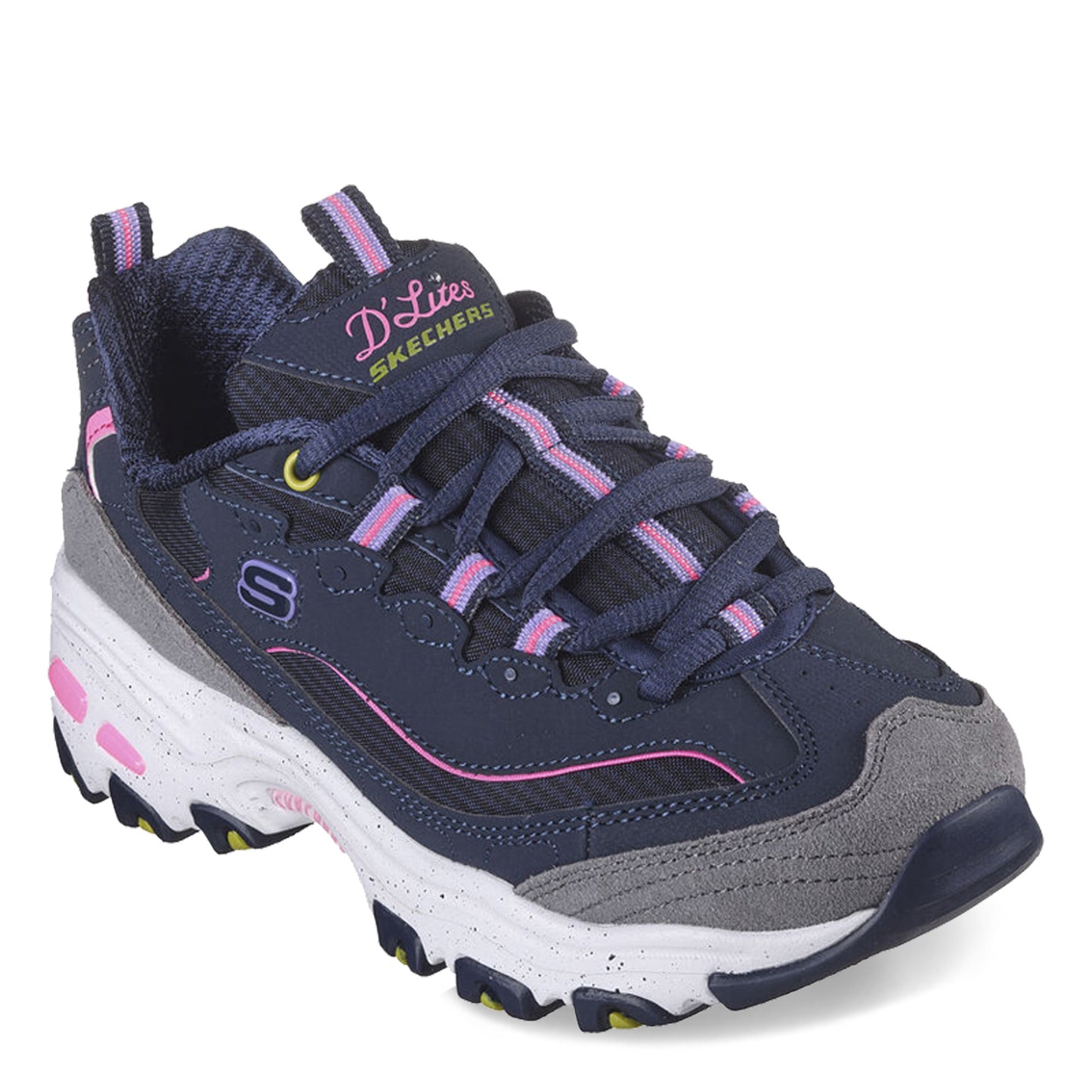 Peltz Shoes Women's Skechers D'Lites - Bold Views Sneaker NAVY MULTI 149589-NVMT