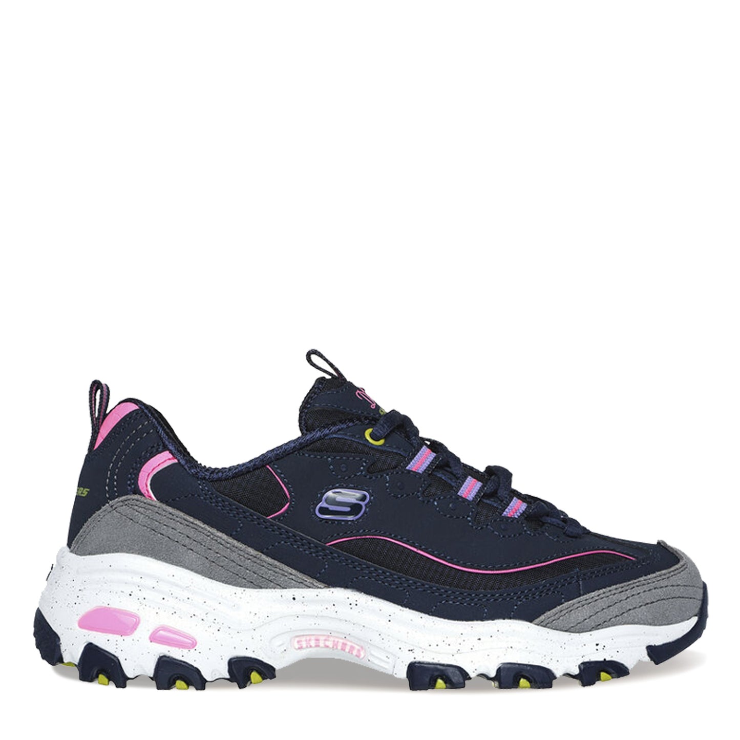 Peltz Shoes Women's Skechers D'Lites - Bold Views Sneaker NAVY MULTI 149589-NVMT