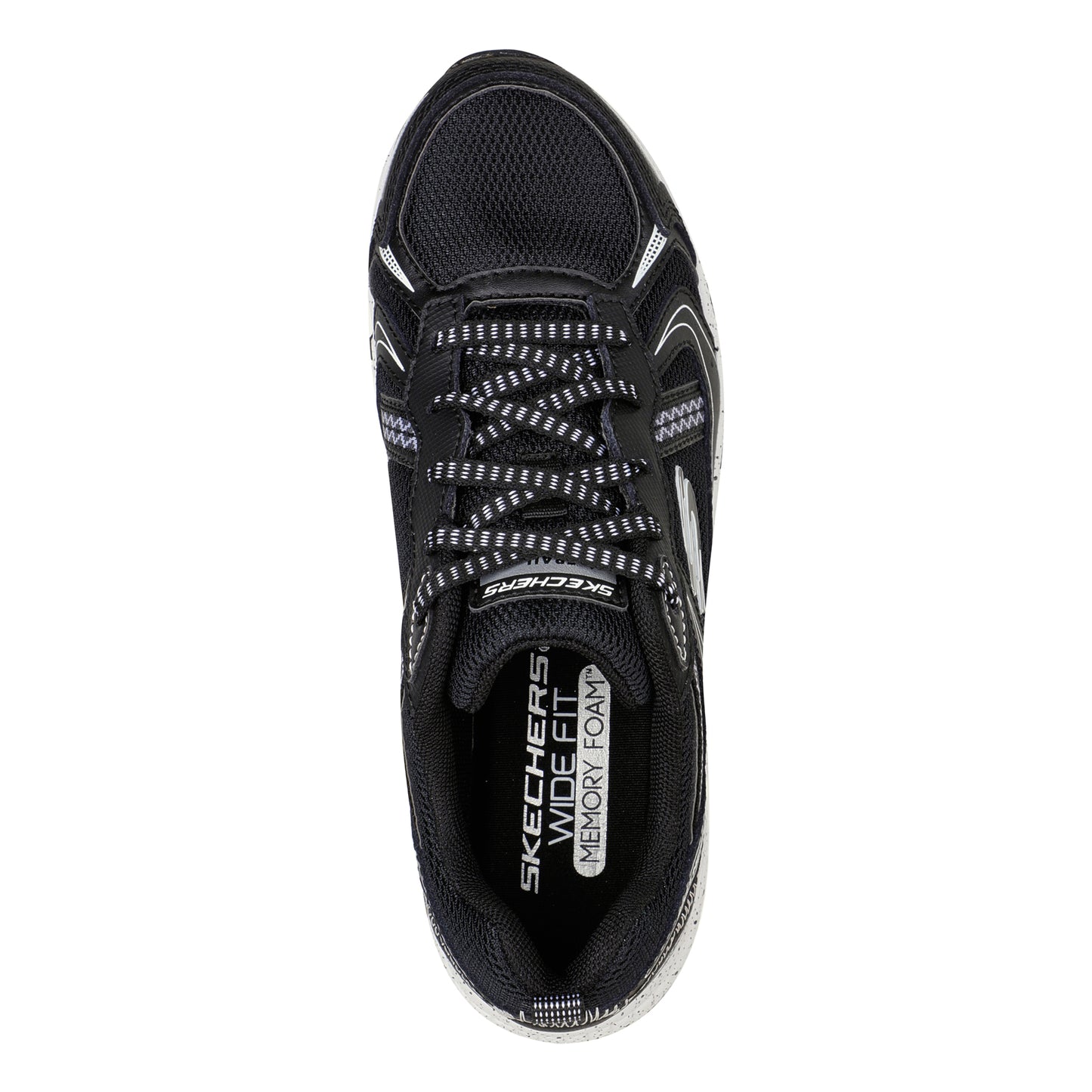 Peltz Shoes Women's Skechers Hillcrest - Vast Adventure Trail Running Shoe - Wide Width Black/White 149820W-BKW