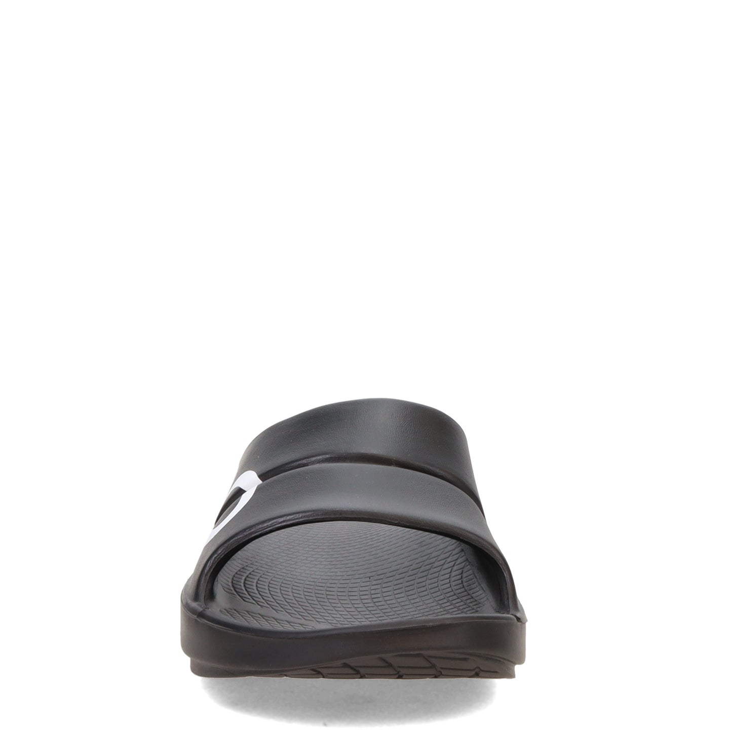 Peltz Shoes Women's Oofos OOahh Slide Sandal BLACK/WHITE 1500-BLACKWHT