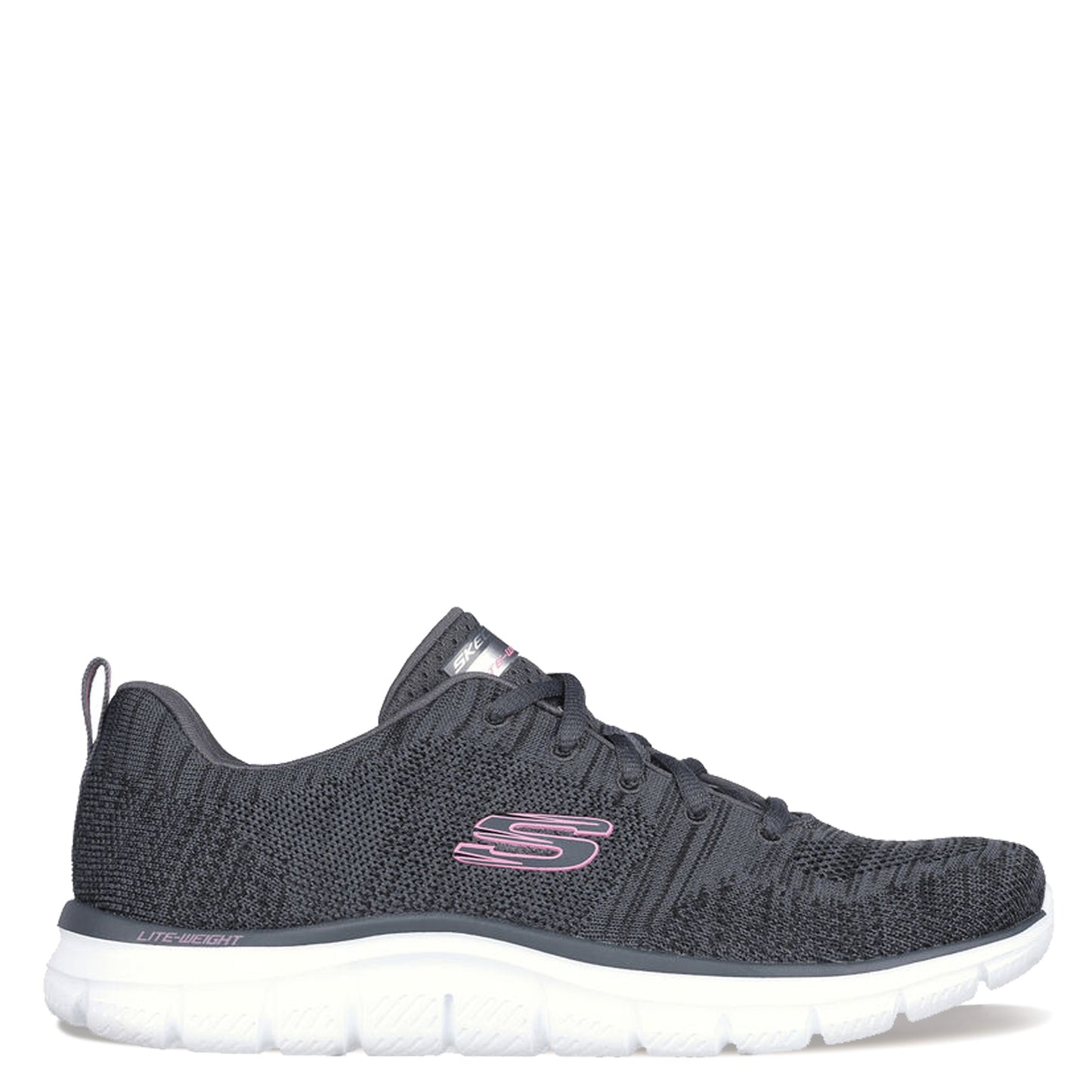 Peltz Shoes Women's Skechers Track - Daytime Dreamer Sneaker CHARCOAL PINK 150142-CCPK