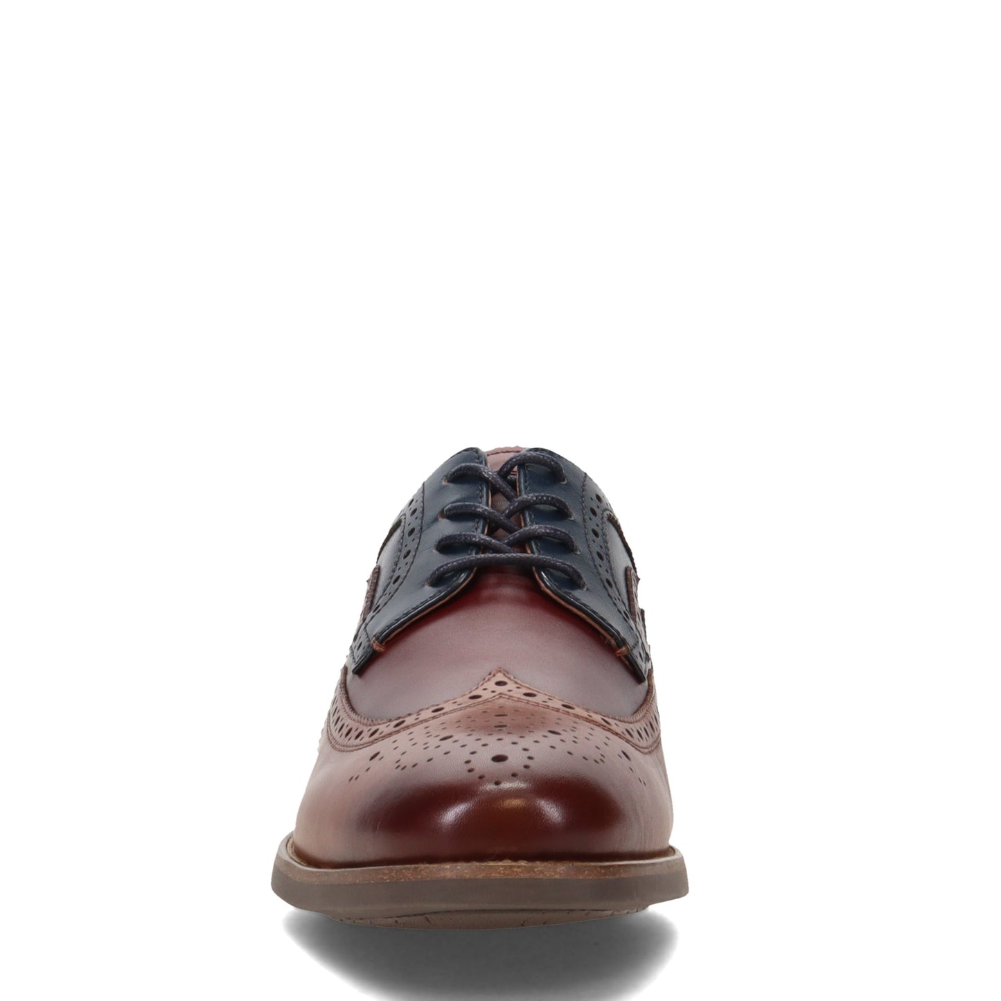 Peltz Shoes Men's Florsheim Uptown Spicy Wingtip Oxford COGNAC NAVY 15197-229
