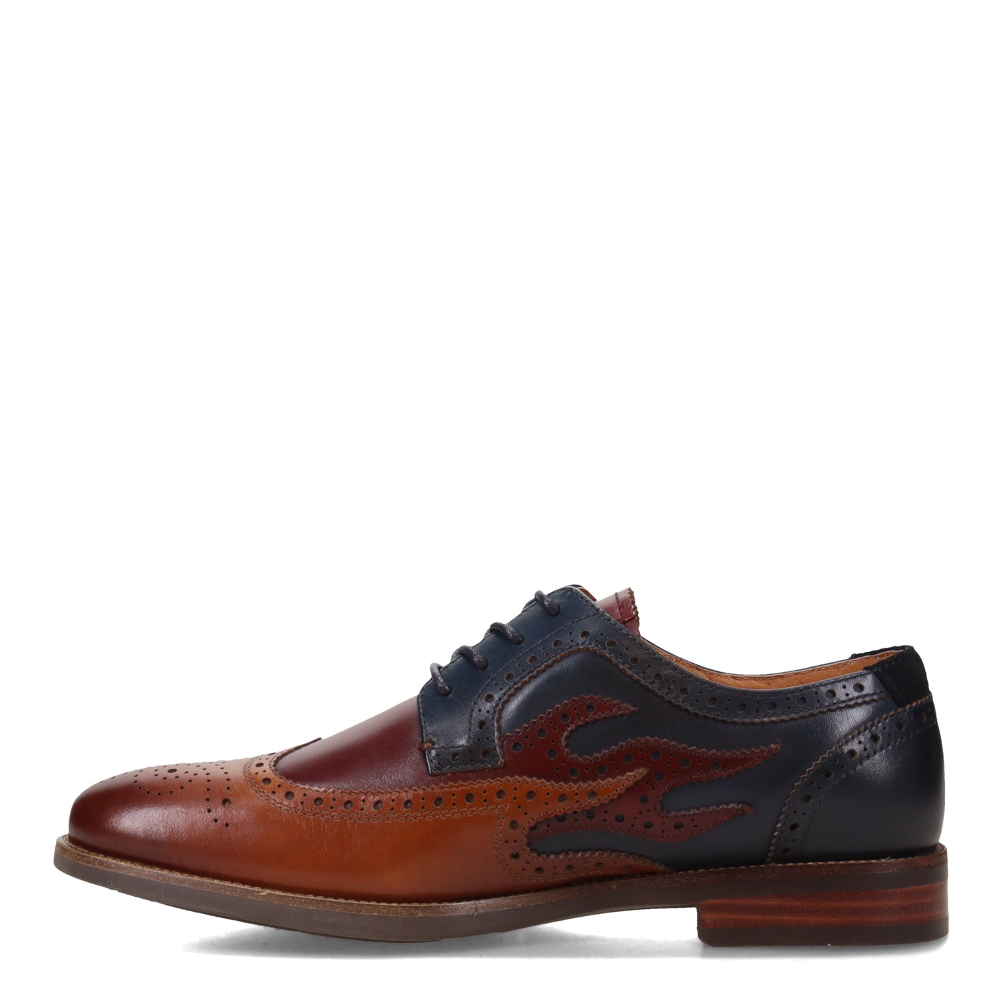 Peltz Shoes Men's Florsheim Uptown Spicy Wingtip Oxford COGNAC NAVY 15197-229