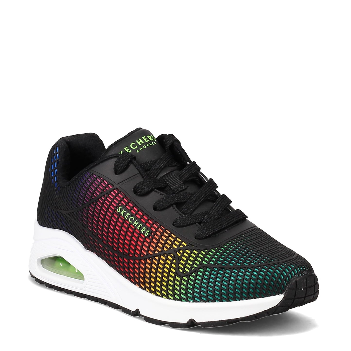 Peltz Shoes Women's Skechers Street Uno - Eye Catching Sneaker Black Multi 155131-BKMT