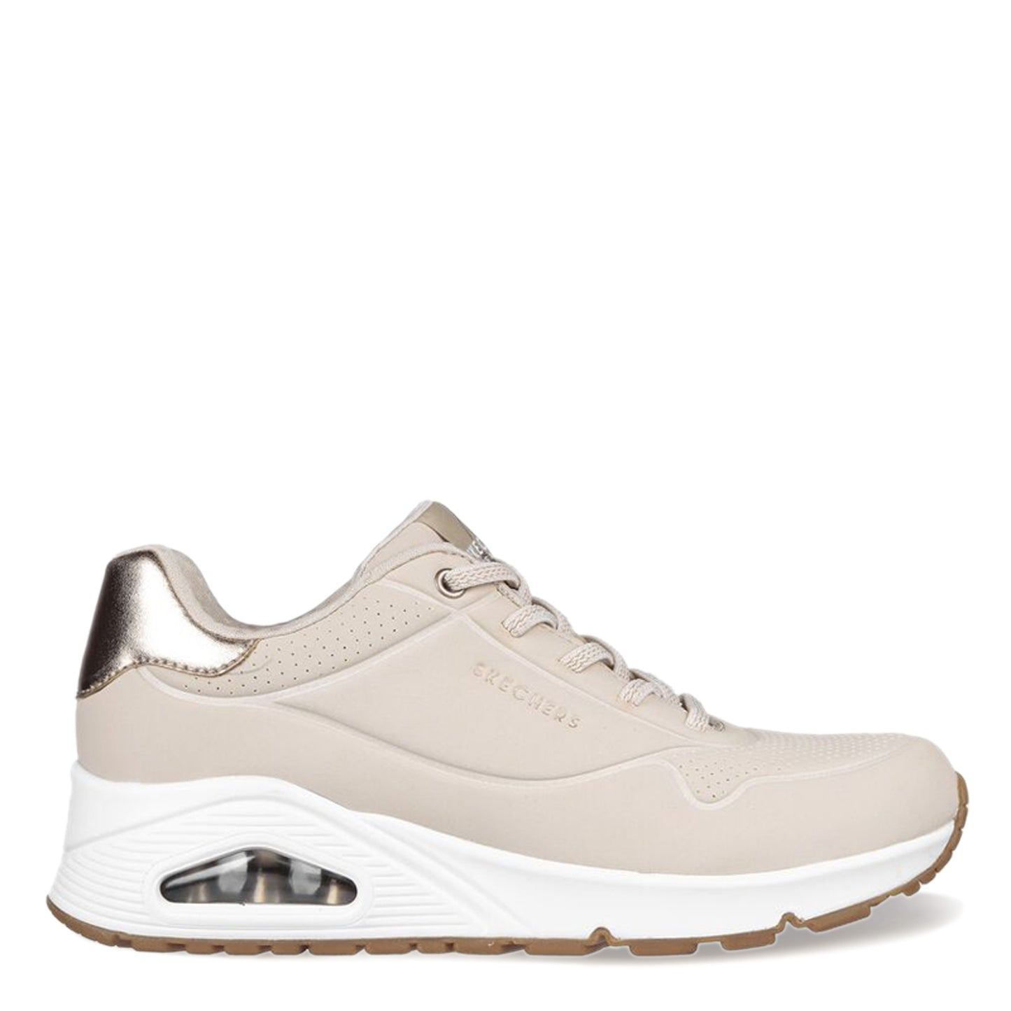 Peltz Shoes Women's Skechers Street Uno-Shimmer Away Sneaker Natural 155196-NAT