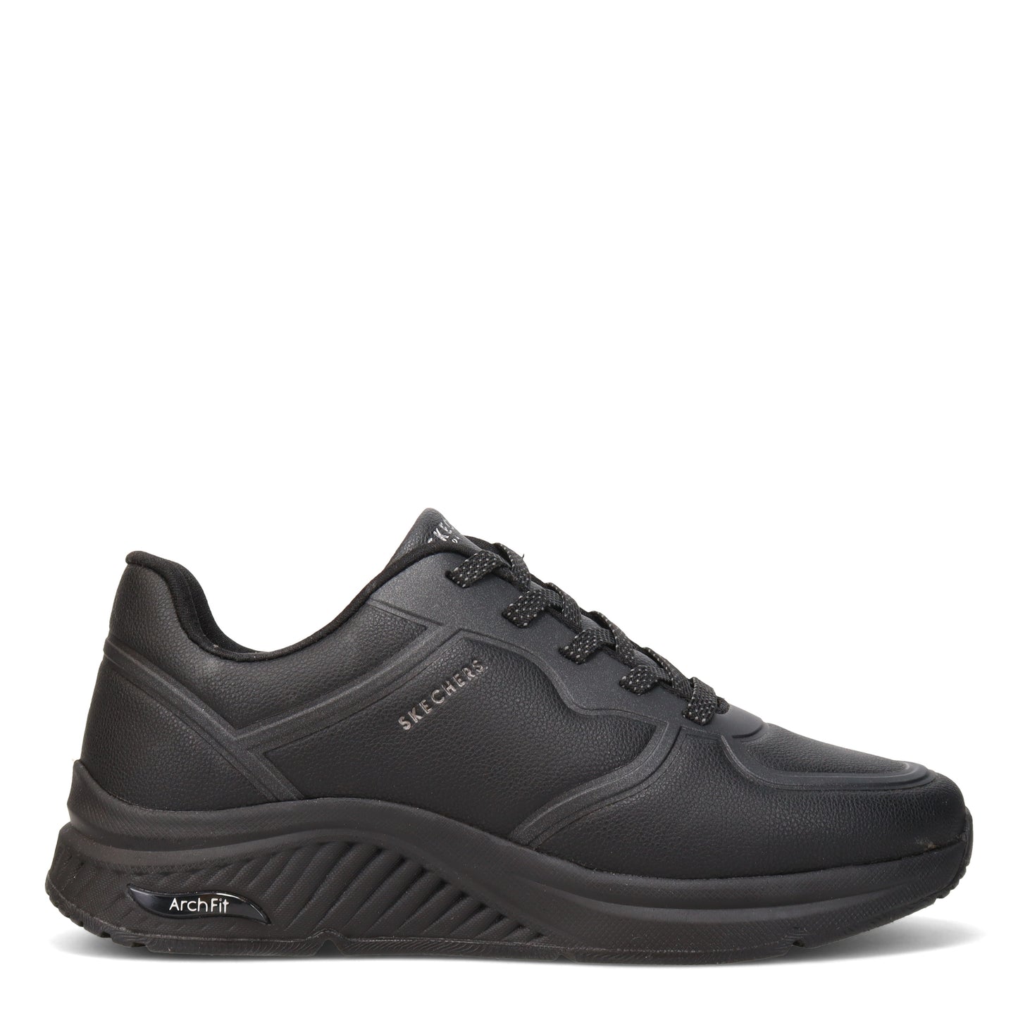 Peltz Shoes Women's Skechers Street Arch Fit: S-Miles - Mile Makers Sneaker - Wide Width Black 155570W-BBK