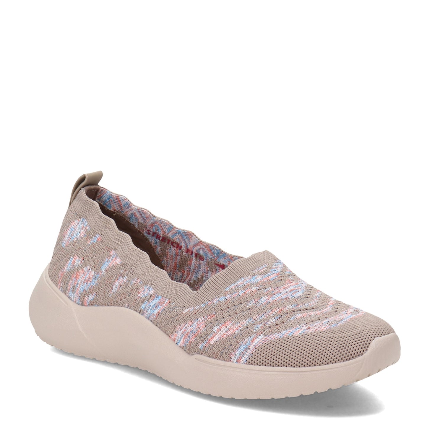 Peltz Shoes Women's Skechers Relaxed Fit: Seager Cup - My Impression Slip-On TAUPE BROWN MULTI 158472-TPMT