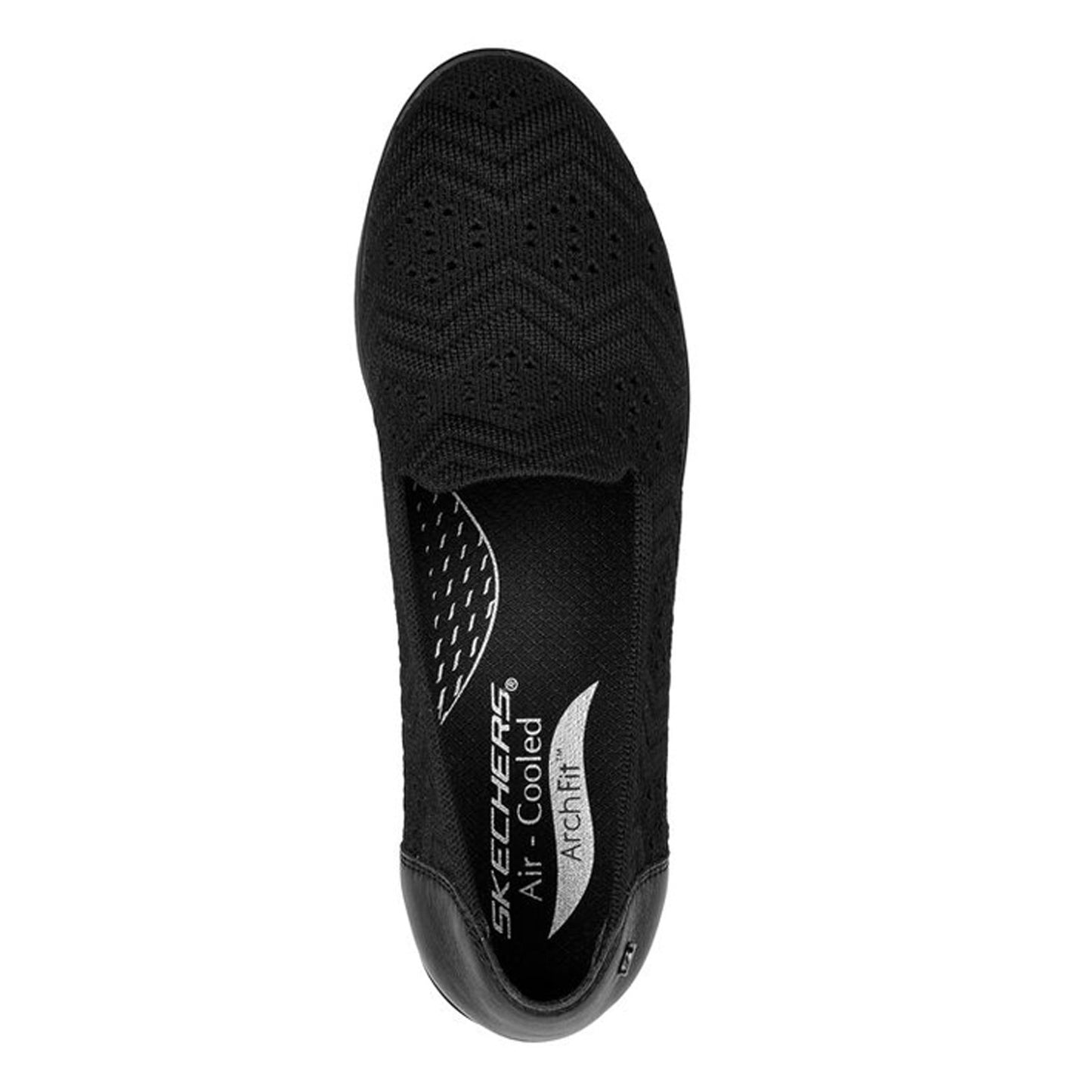 Peltz Shoes Women's Skechers Arch Fit Cleo Wedge Slip-On BLACK 158491-BBK