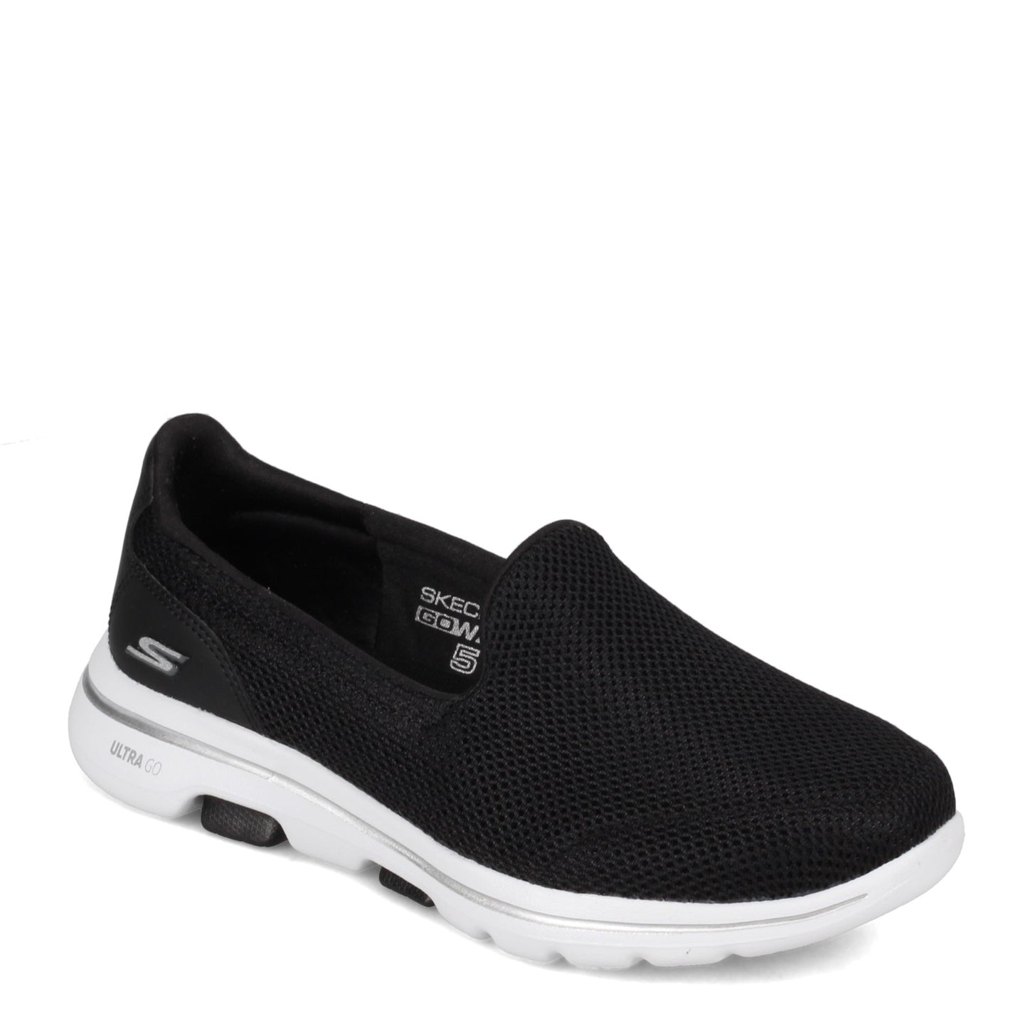 Peltz Shoes Women's Skechers Performance Go Walk 5 Slip-On - Wide Width BLACK / WHITE 15901W-BKW