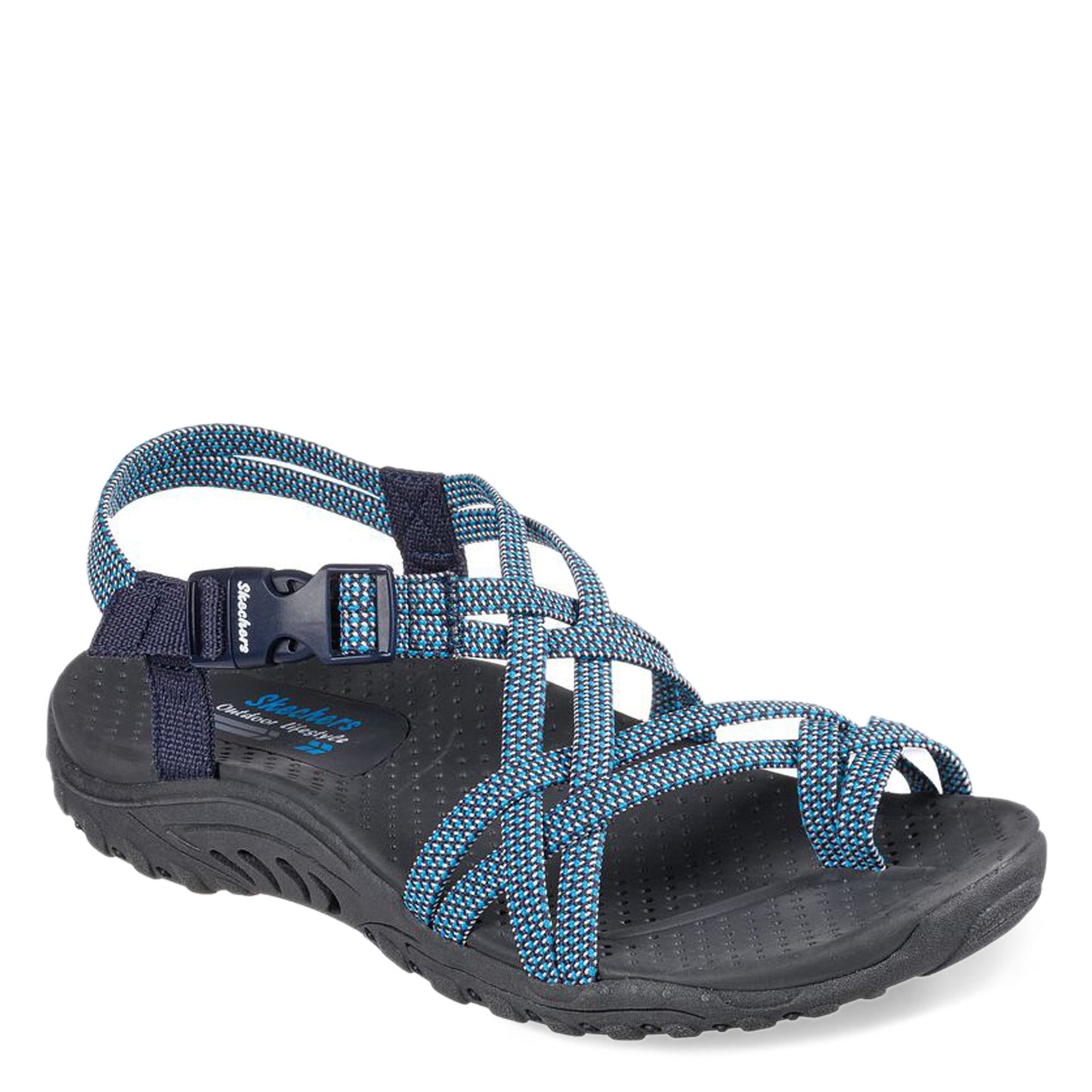 Peltz Shoes Women's Skechers Reggae - Irie Mon Sandal NAVY 163013-BLNV