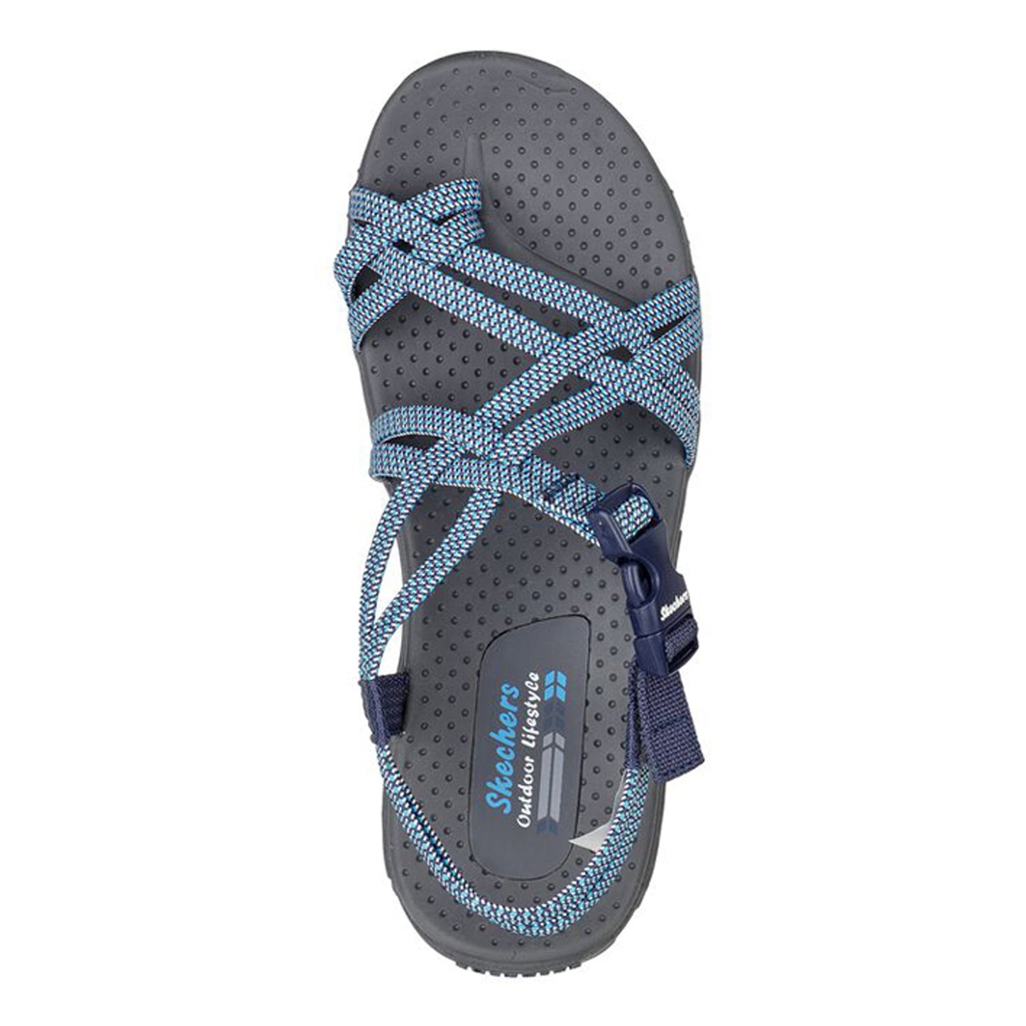 Peltz Shoes Women's Skechers Reggae - Irie Mon Sandal NAVY 163013-BLNV