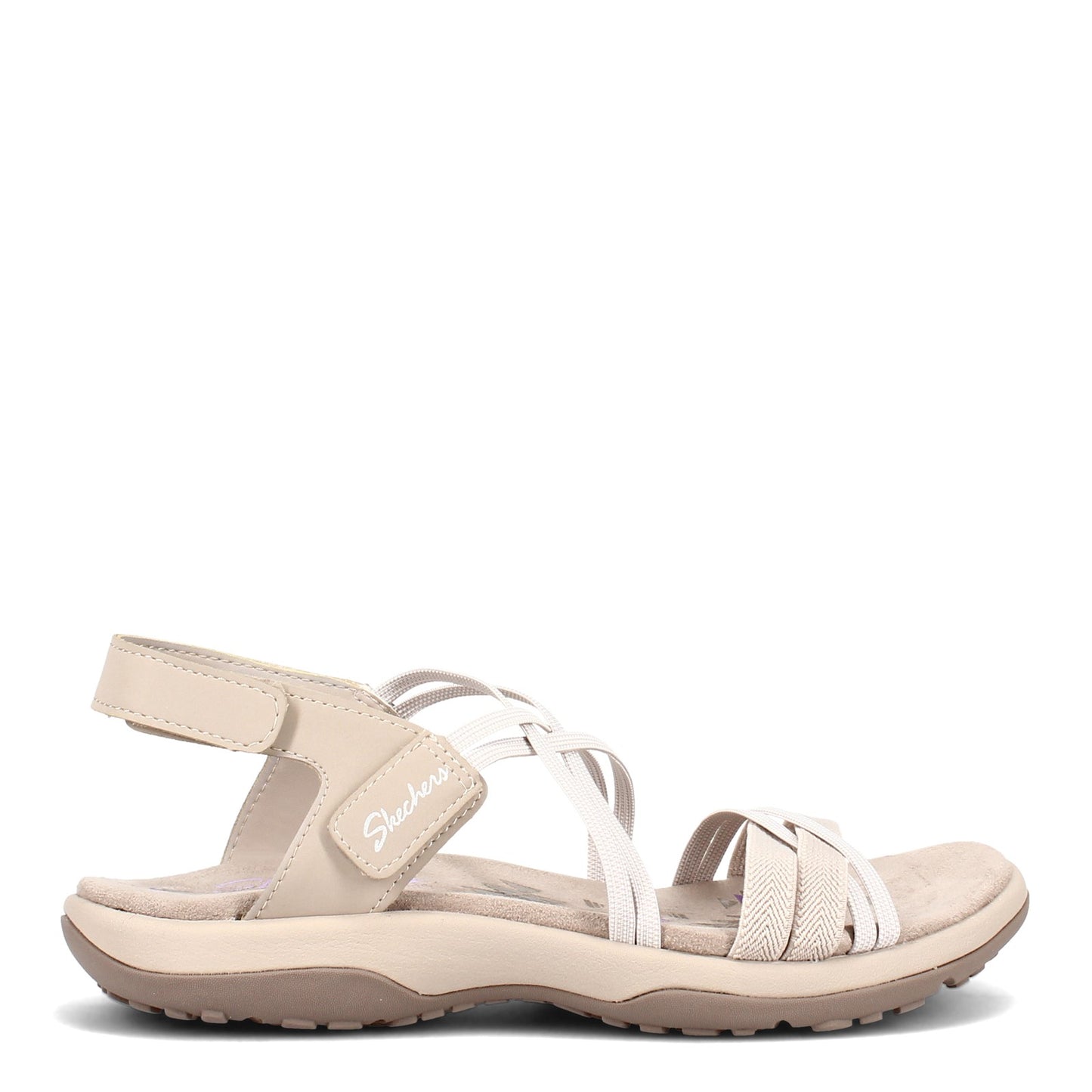 Peltz Shoes Women's Skechers Reggae Slim - Takes Two Sandal TAUPE 163112-TPE