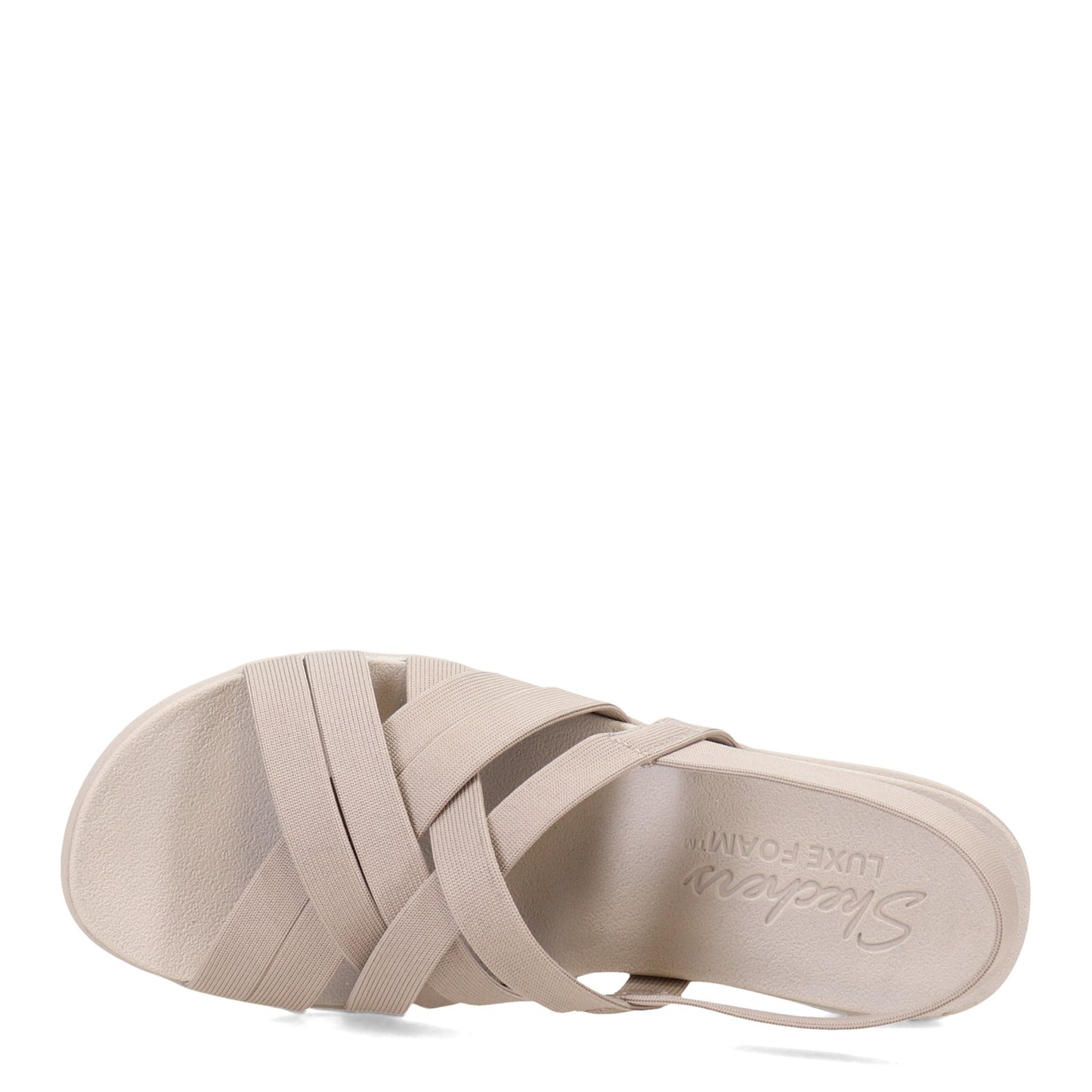 Peltz Shoes Women's Skechers Arya - True Calling Sandal TAUPE 163162-TPE