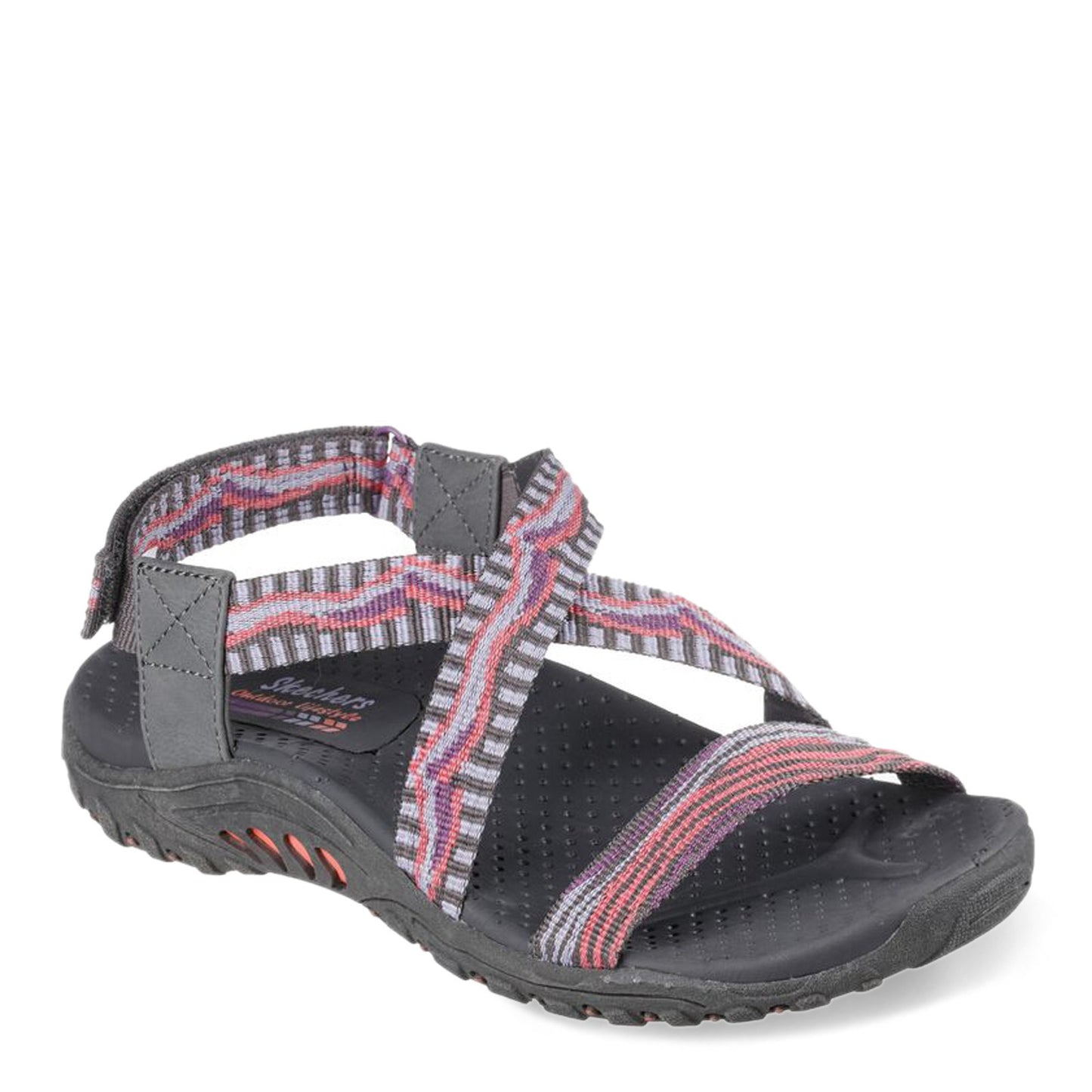 Peltz Shoes Women's Skechers Reggae - Stay Together Sandal GREY / PURPLE 163303-GYPR