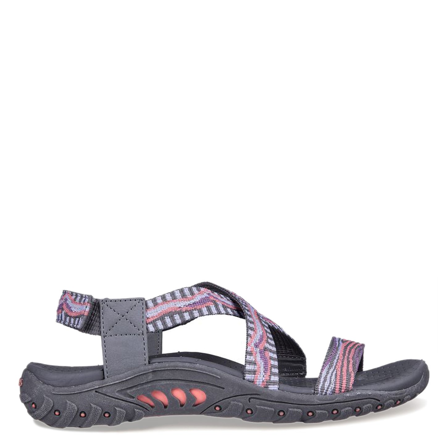 Peltz Shoes Women's Skechers Reggae - Stay Together Sandal GREY / PURPLE 163303-GYPR