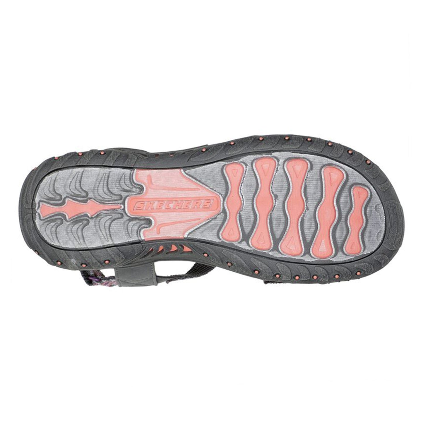 Peltz Shoes Women's Skechers Reggae - Stay Together Sandal GREY / PURPLE 163303-GYPR