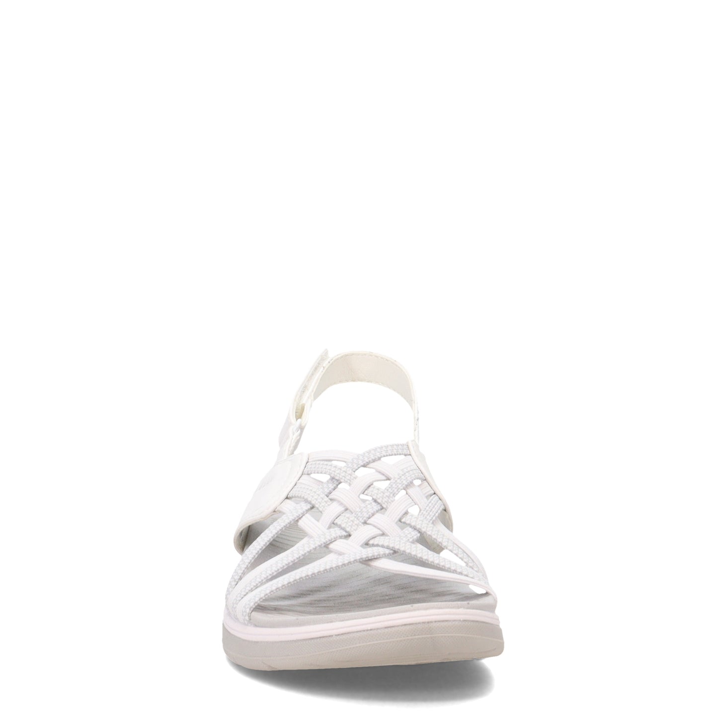 Peltz Shoes Women's Skechers Arch Fit Reggae Sport Sandal WHITE GREY 163321-WGY
