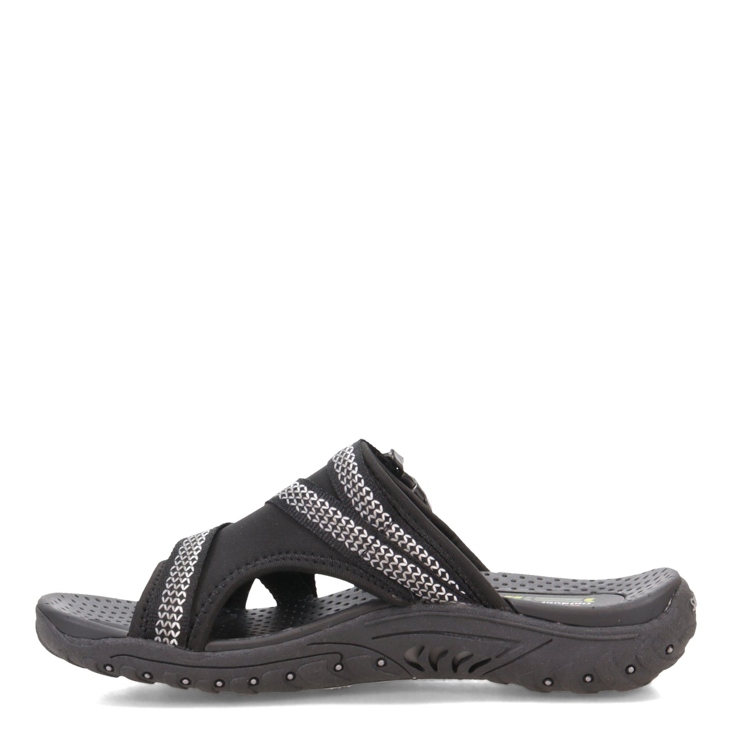 Peltz Shoes Women's Skechers Reggae - Slide Thru Sandal BLACK 163348-BLK