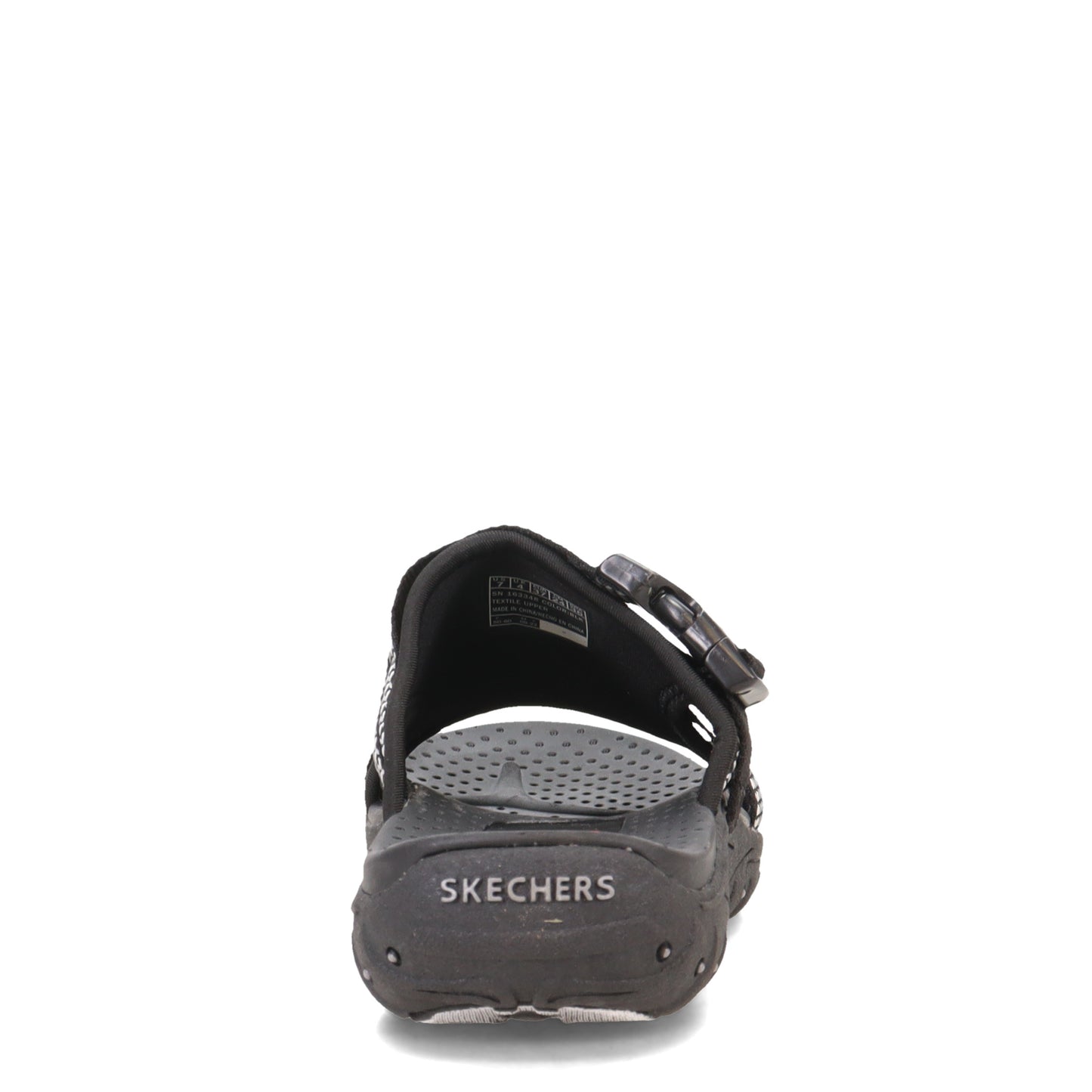 Peltz Shoes Women's Skechers Reggae - Slide Thru Sandal BLACK 163348-BLK