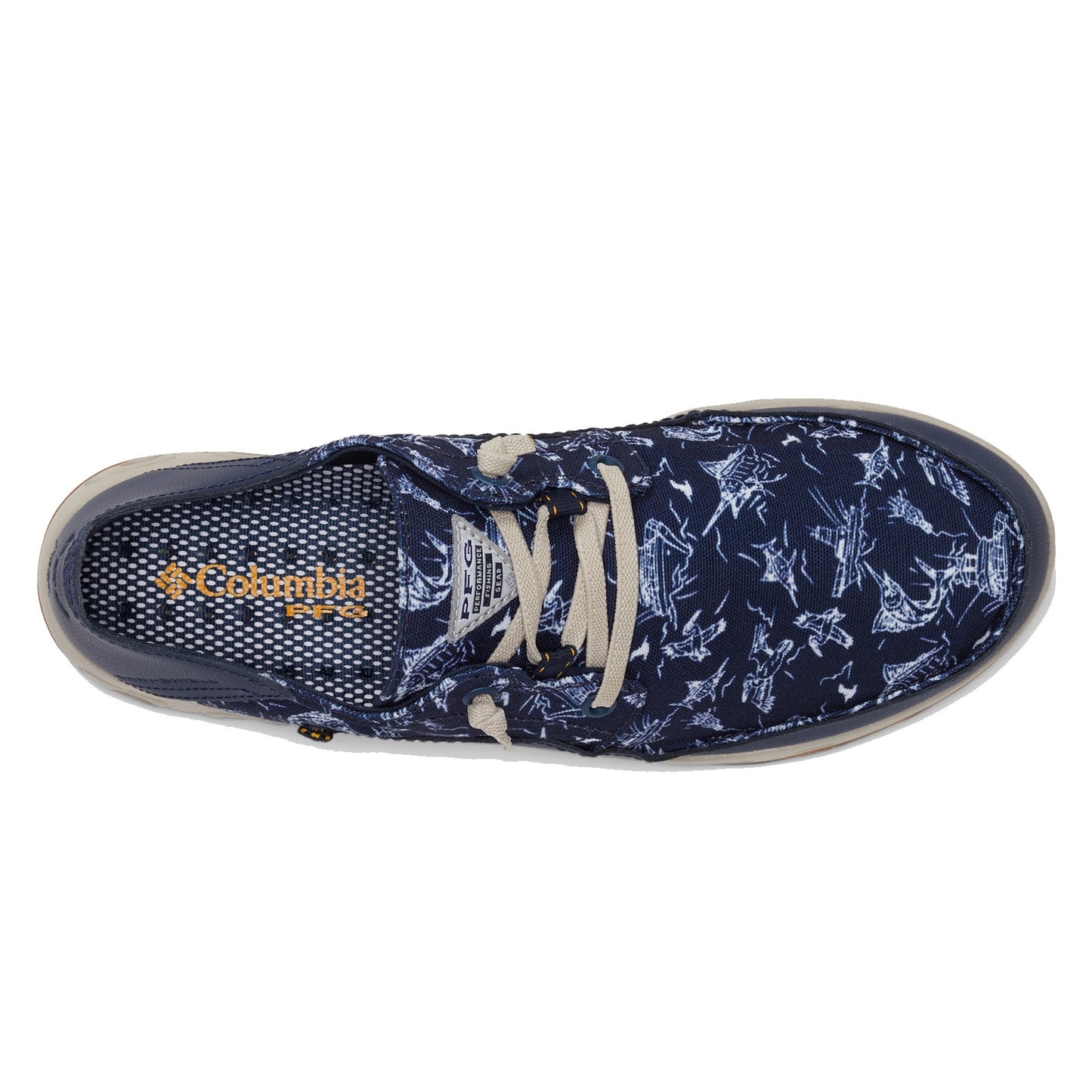 Peltz Shoes Men's Columbia Bahama Vent Relaxed PFG Shoe NAVY MULTI 1661511-481