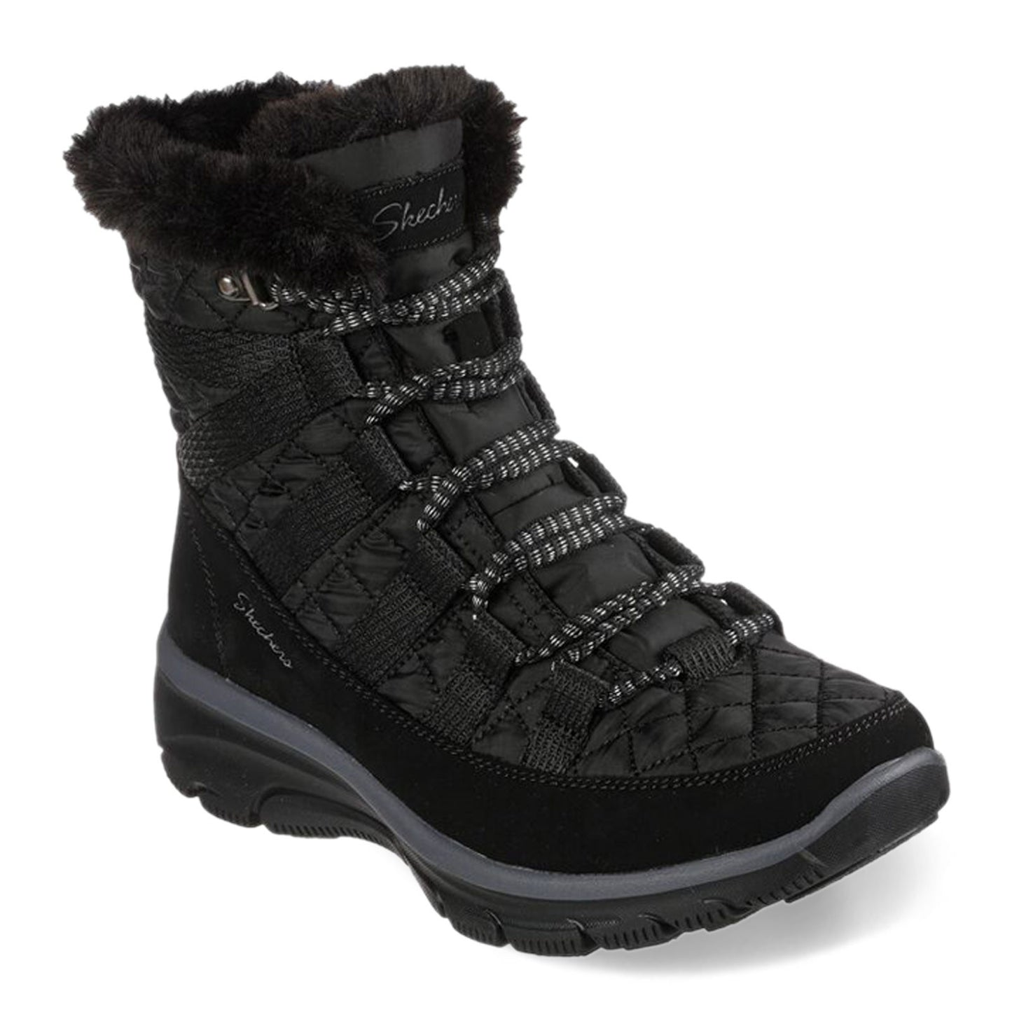 Peltz Shoes Women's Skechers Relaxed Fit: Easy Going - Moro Street Boot Black 167204-BLK
